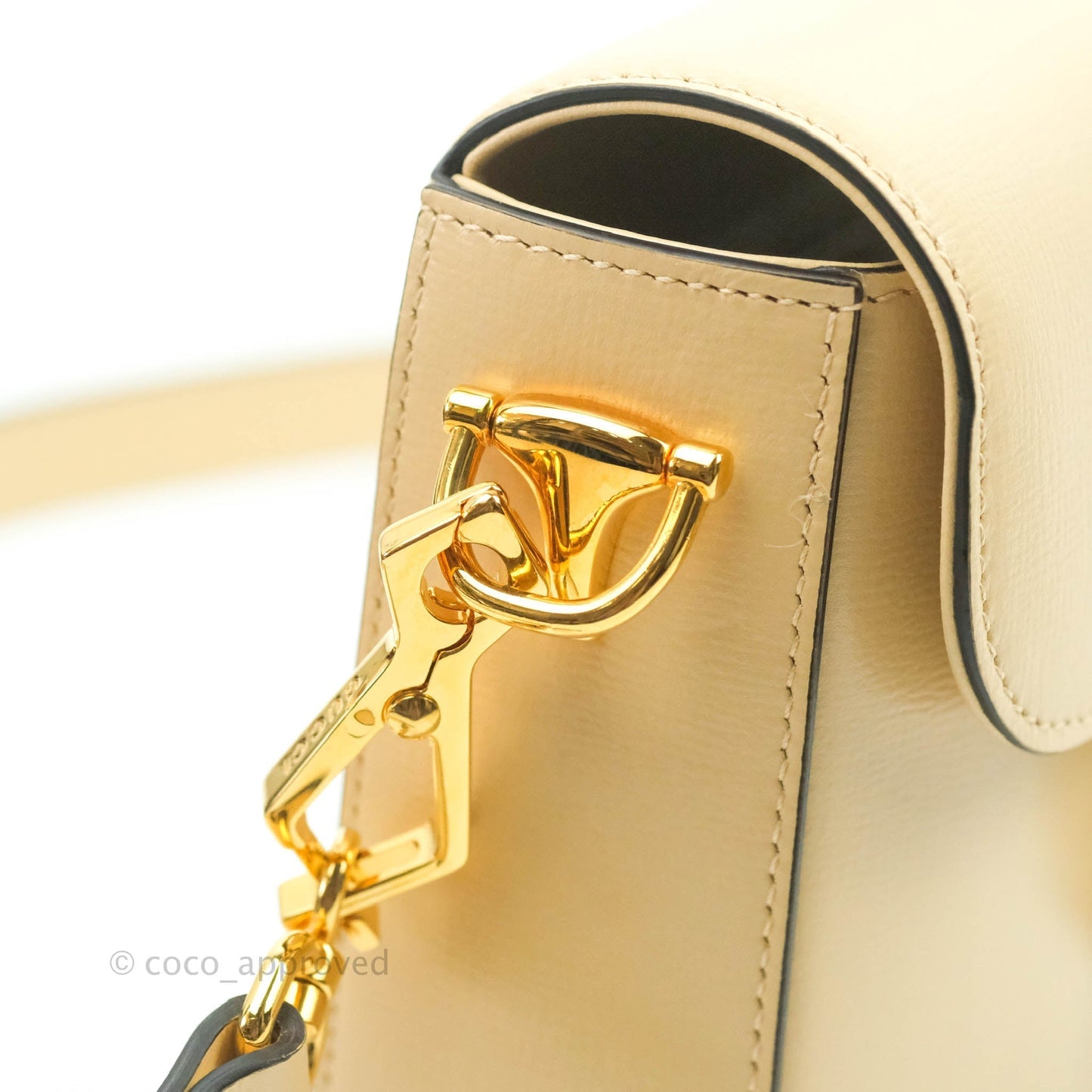 Gucci 1955 Horsebit Mini Shoulder Bag Beige Calfskin Gold Hardware