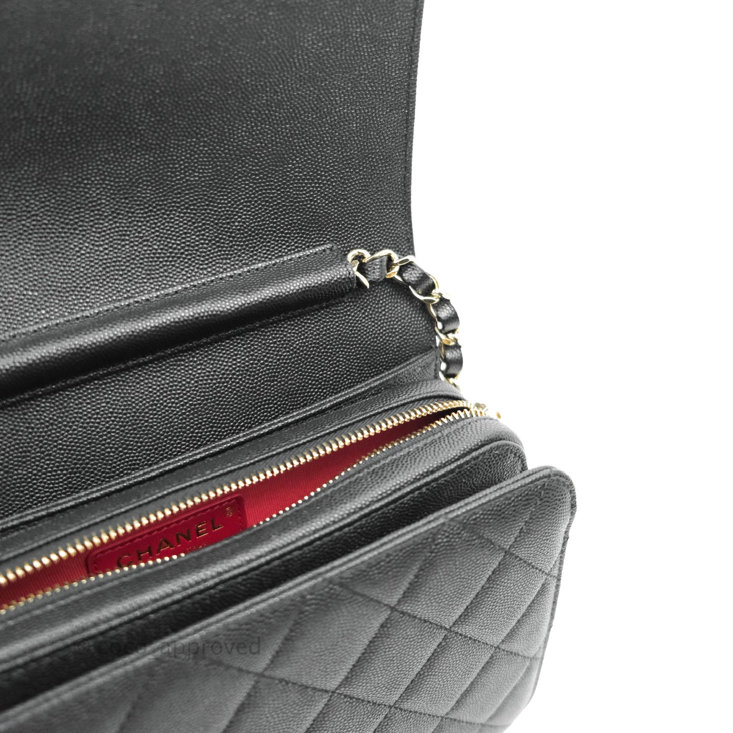 Chanel Quilted Like The Wallet Medium Flap Black Caviar Gold Hardware 22C