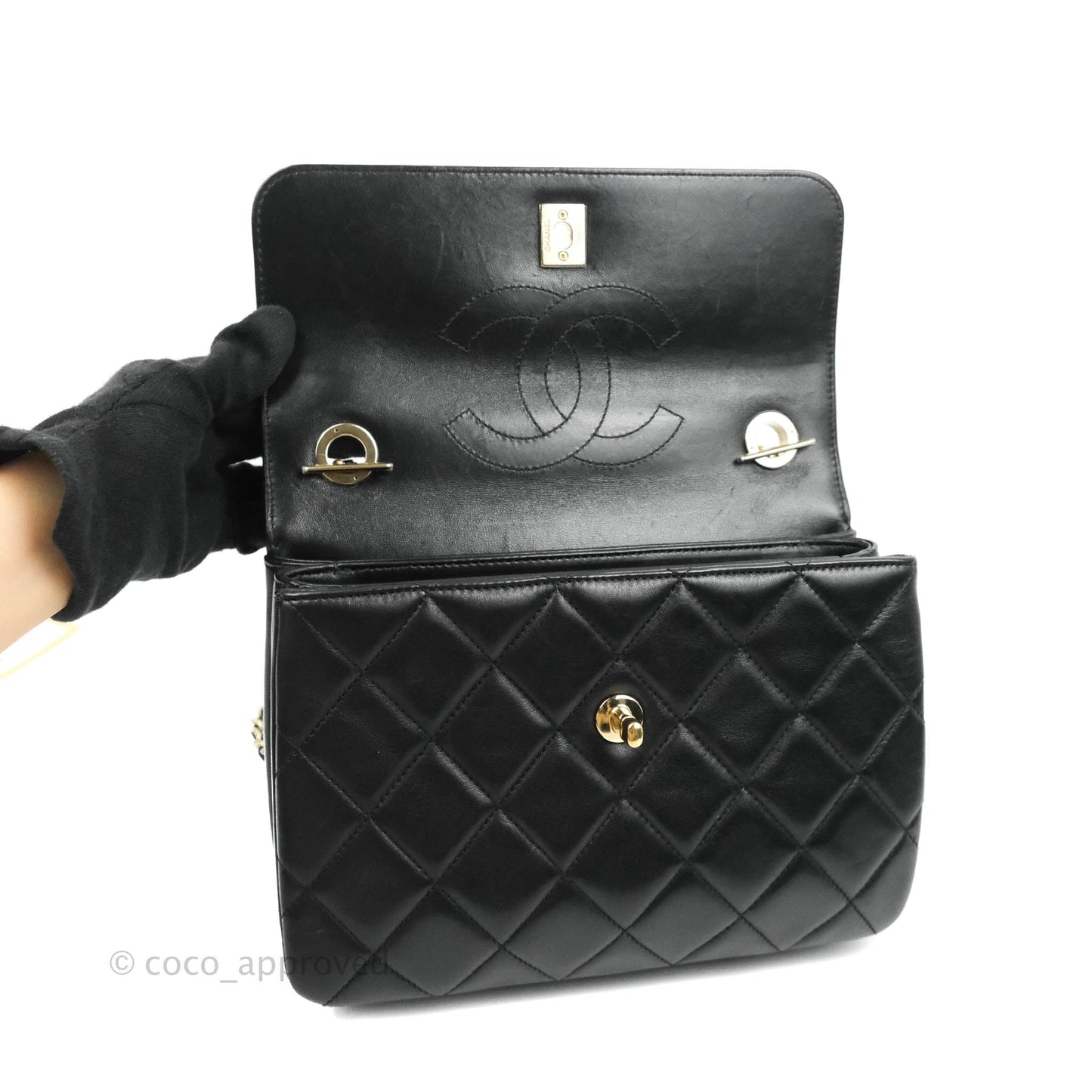 Chanel Trendy CC Small Black Lambskin Gold Hardware