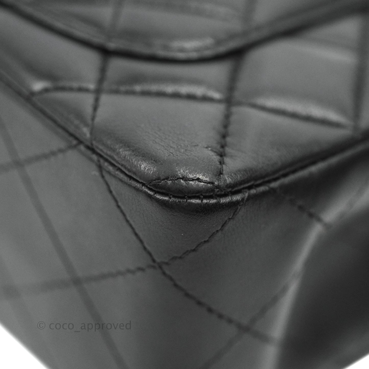 Chanel Quilted Mini Rectangular Black Lambskin Dark Silver Hardware