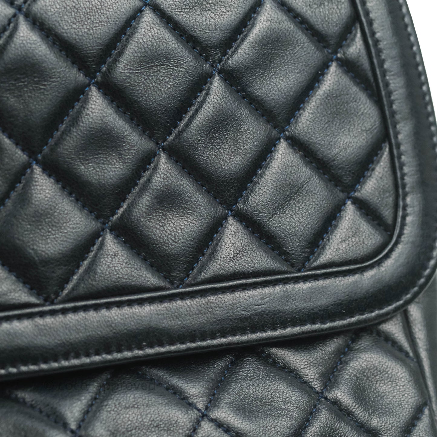 Chanel Vintage Quilted Flap Bag Navy Lambskin 24K Gold Hardware