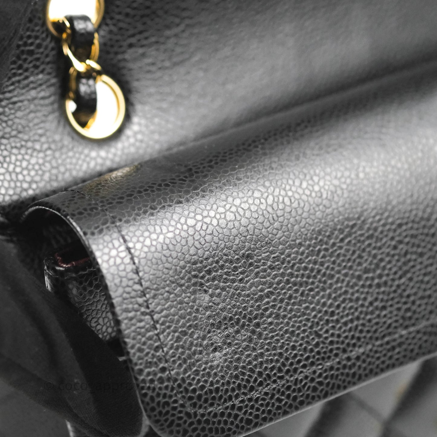 Chanel Classic M/L Medium Double Flap Black Caviar Gold Hardware