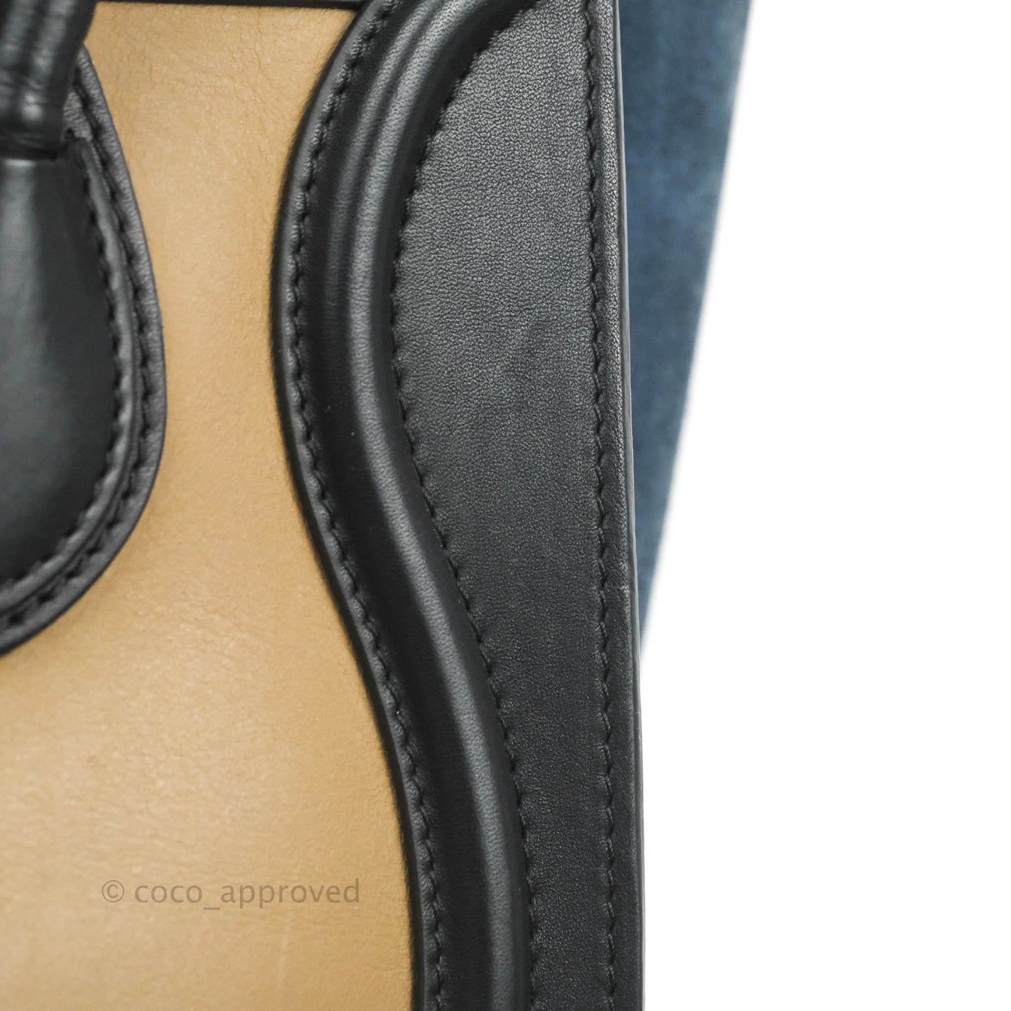 Celine Micro Luggage Bag Navy/Beige/Black Calfskin