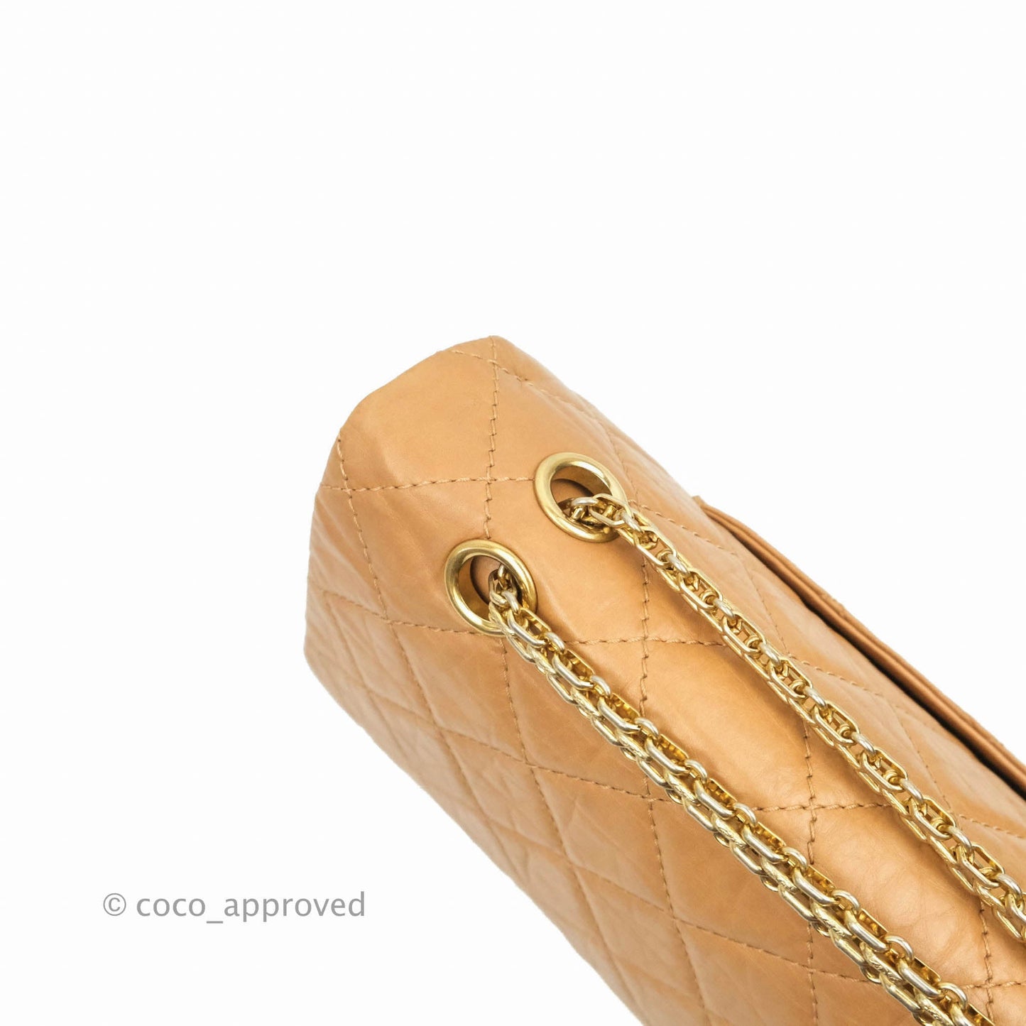 Chanel Quilted Reissue 227 Flap Beige Calfskin Aged Gold Hardware