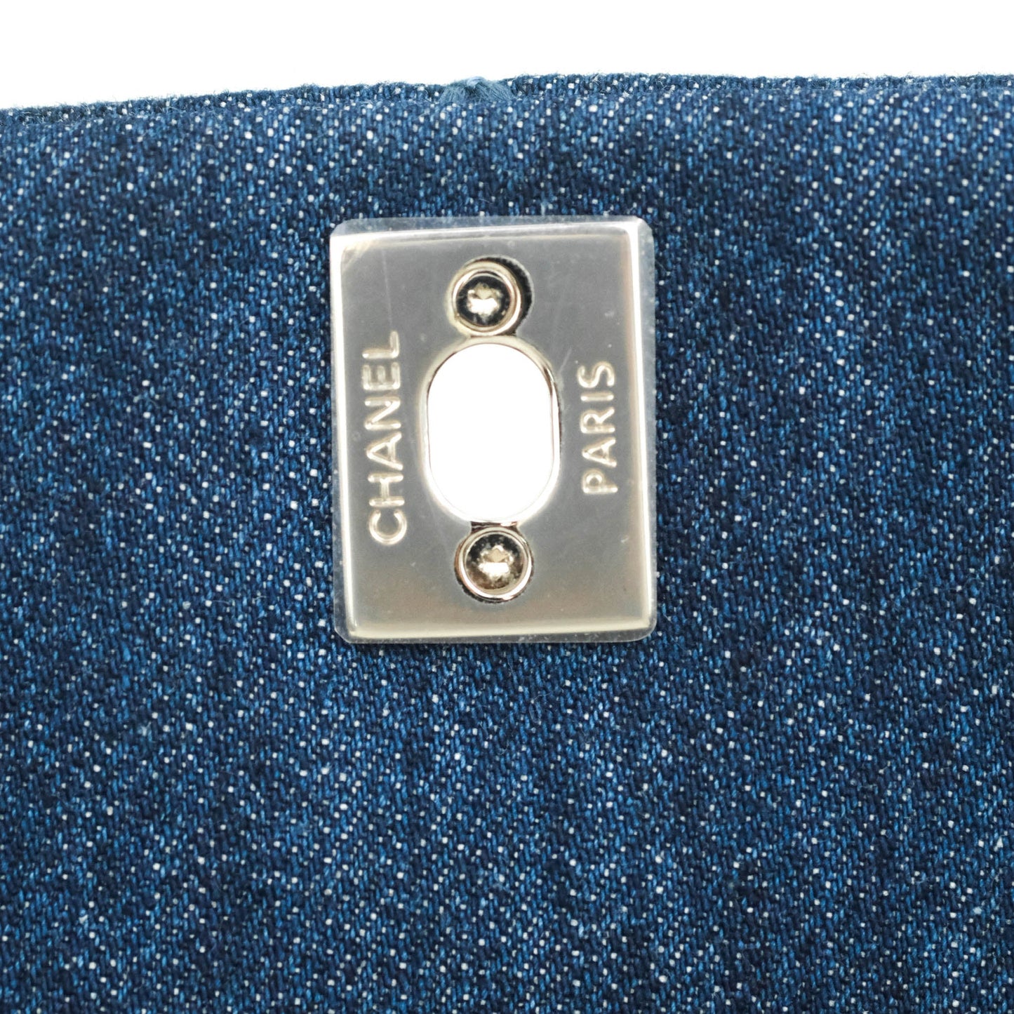Chanel Small Quilted Coco Handle Denim Navy Lambskin Silver Hardware