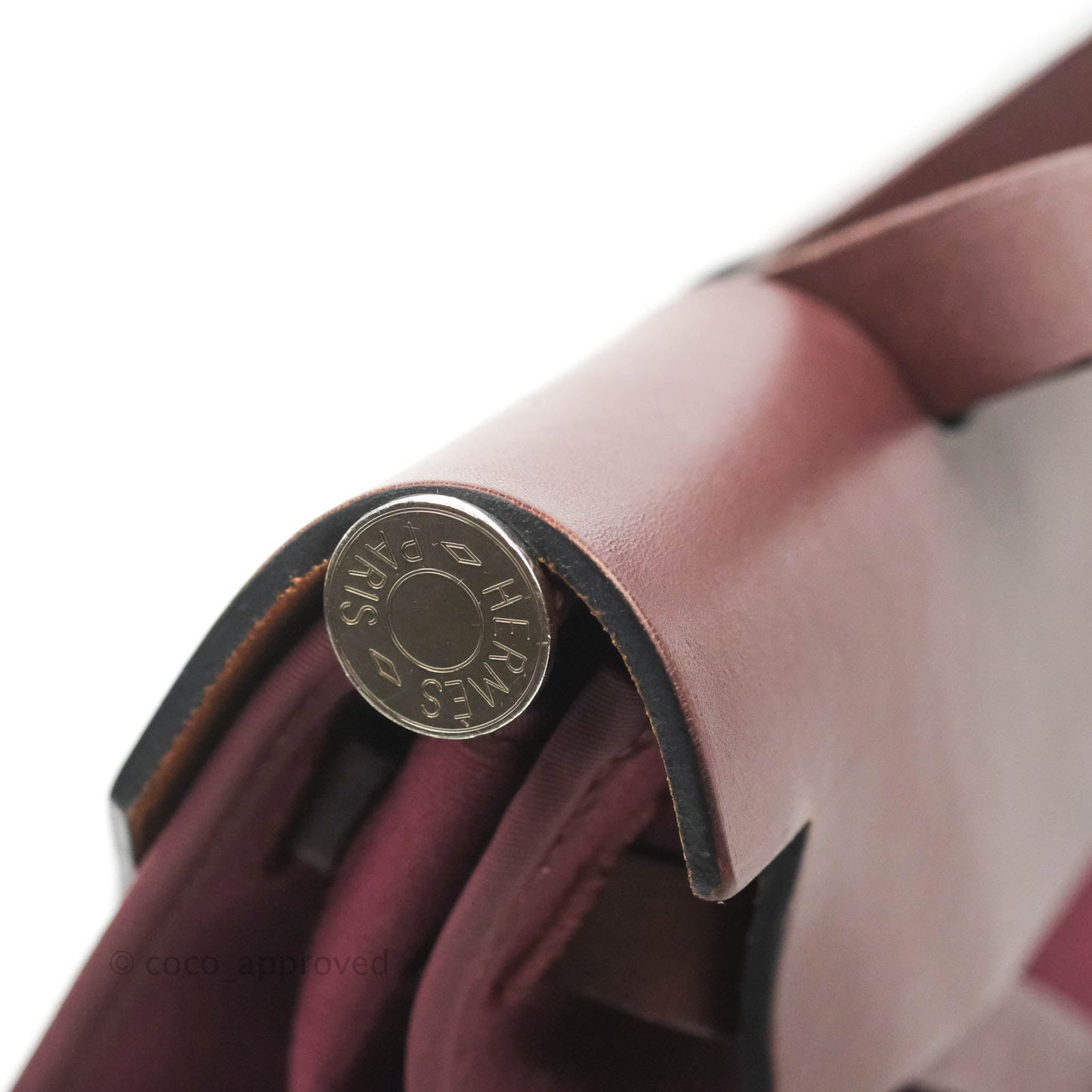 Hermès Herbag Zip 31 in Prune Hunter Cowhide & Canvas Palladium Hardware