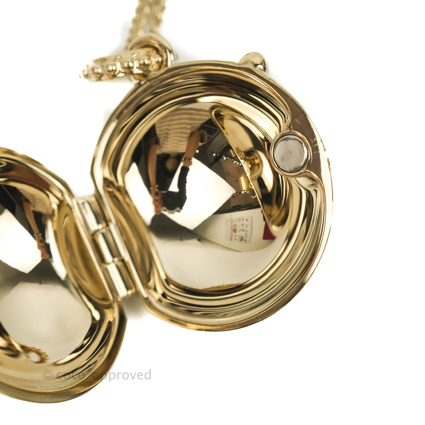 Chanel CC Locket Necklace Gold Tone 21S