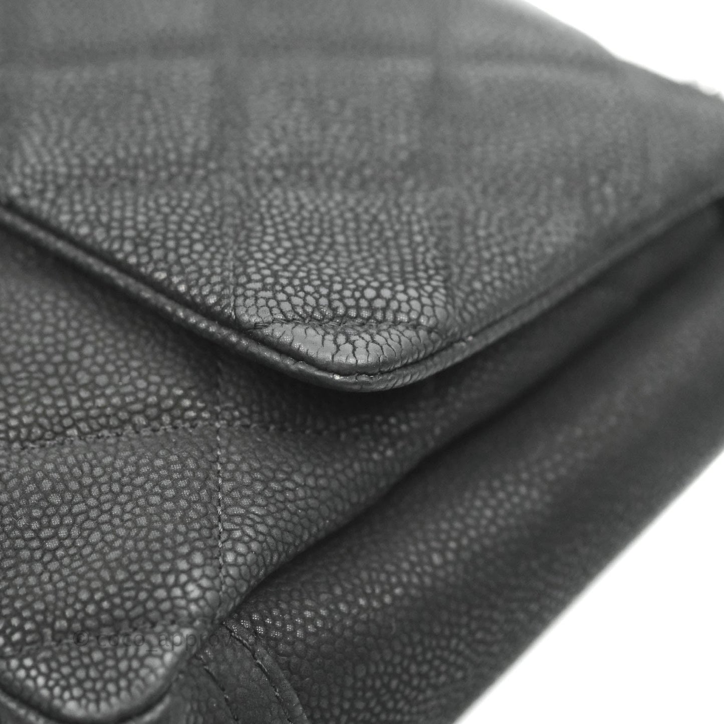 Chanel Lady Pearly Flap Bag Black Caviar Silver Hardware