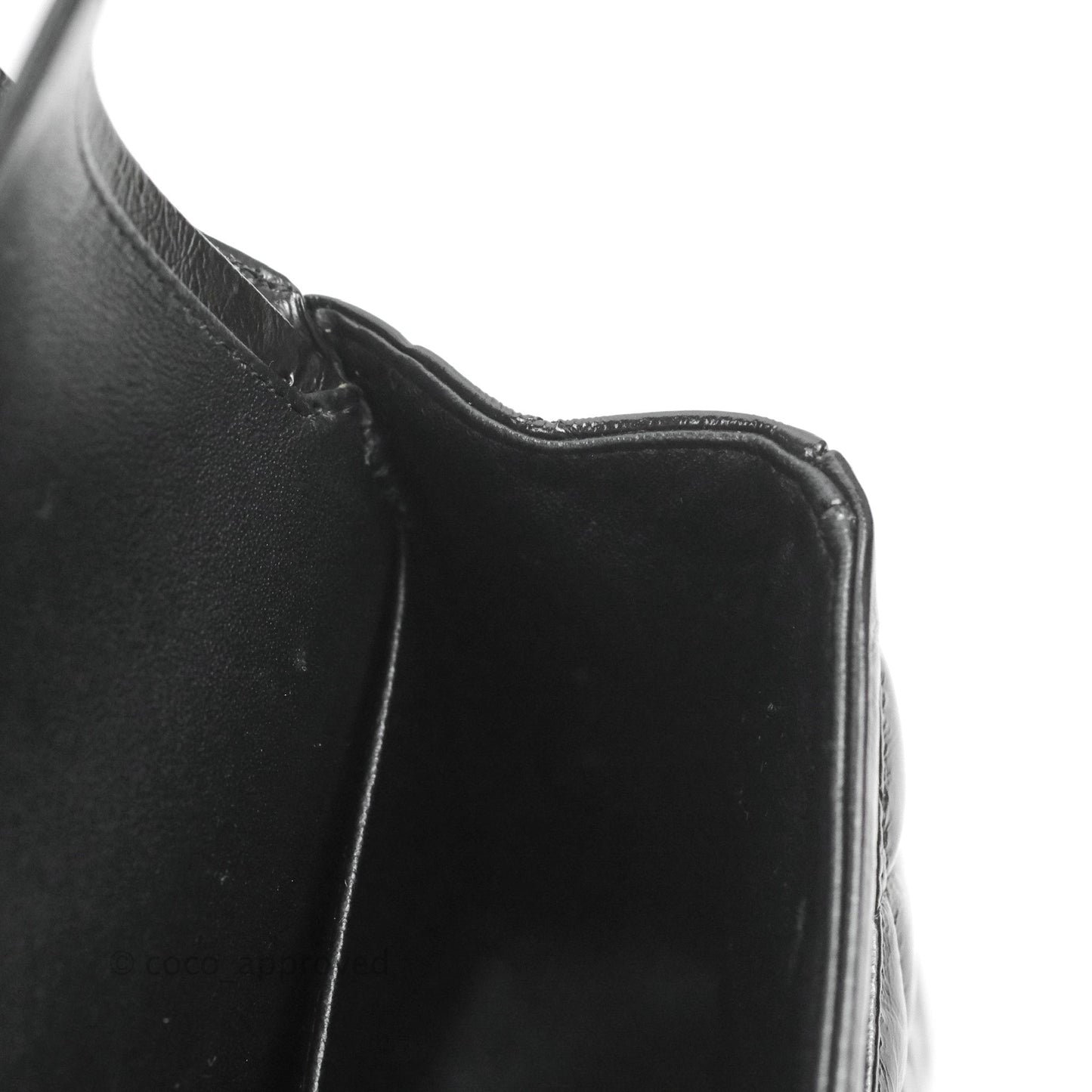 Chanel M/L Medium Classic Quilted Flap So Black Shiny Crumpled Calfskin