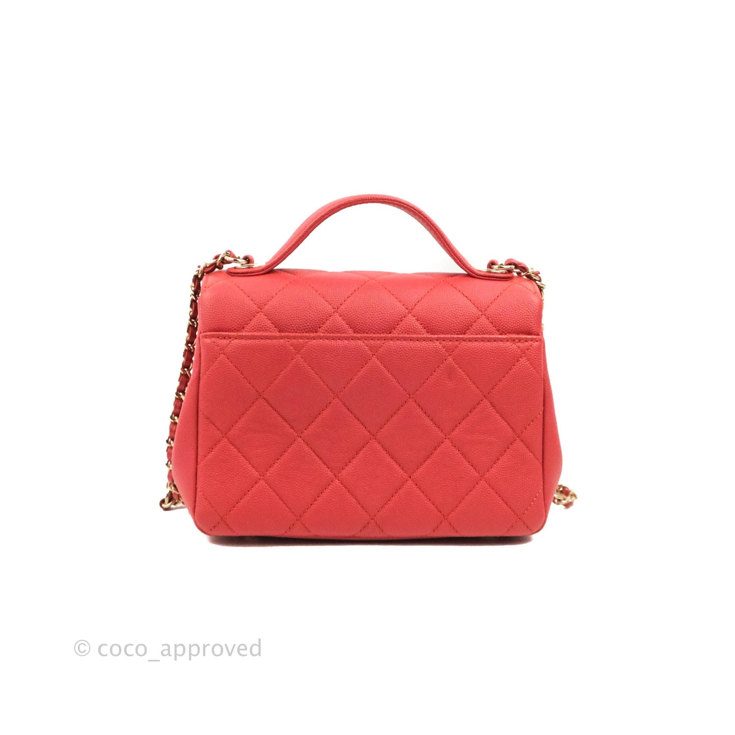 Chanel Quilted Small Business Affinity Flap Red Caviar Gold Hardware