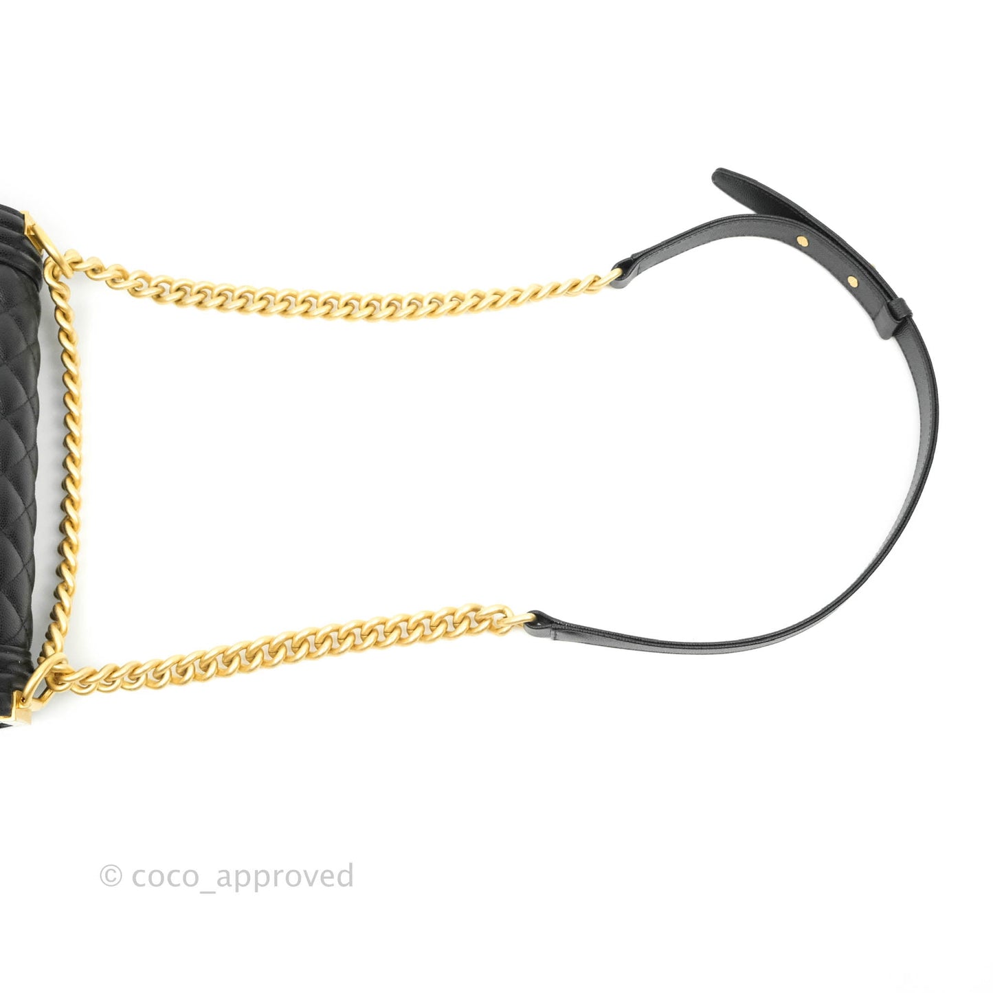 Chanel Quilted Medium Boy Black Caviar Aged Gold Hardware
