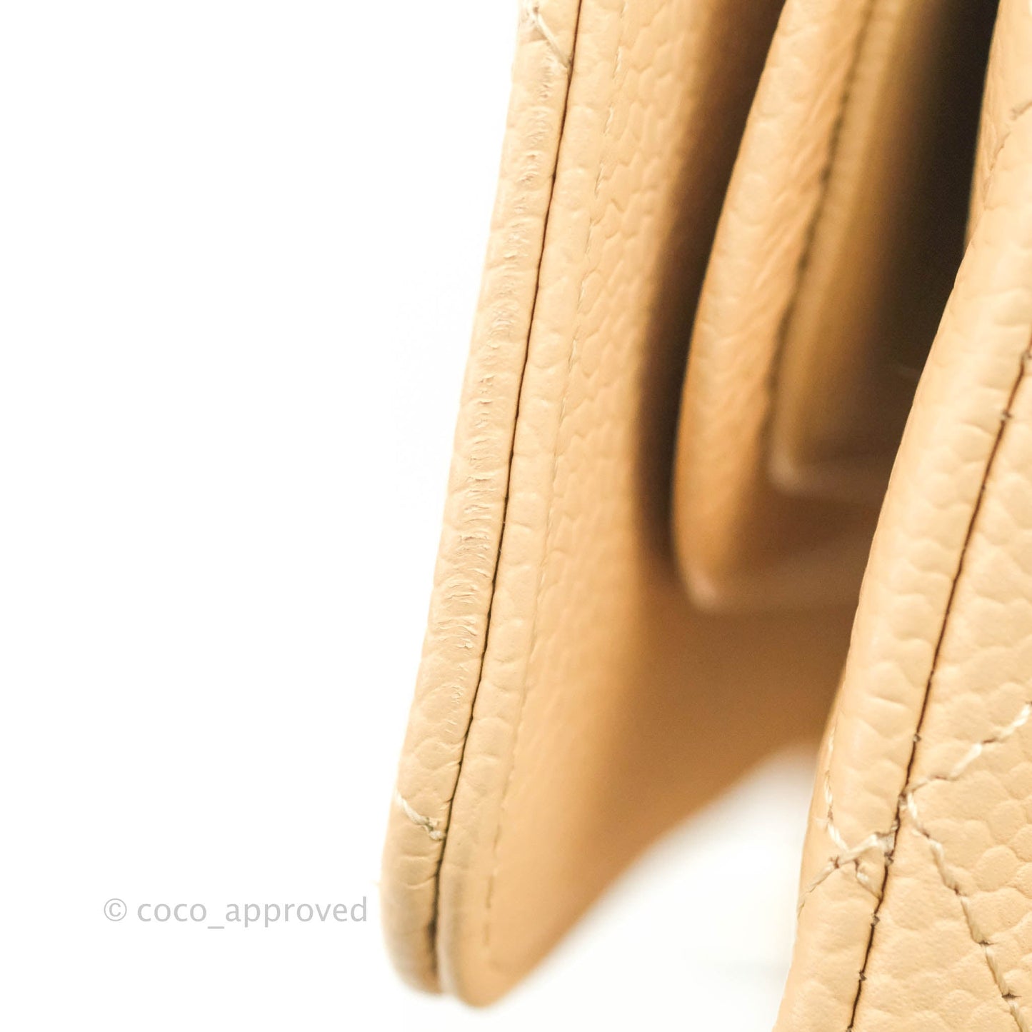 Chanel Classic M/L Medium Flap Quilted Beige Caviar Silver Hardware
