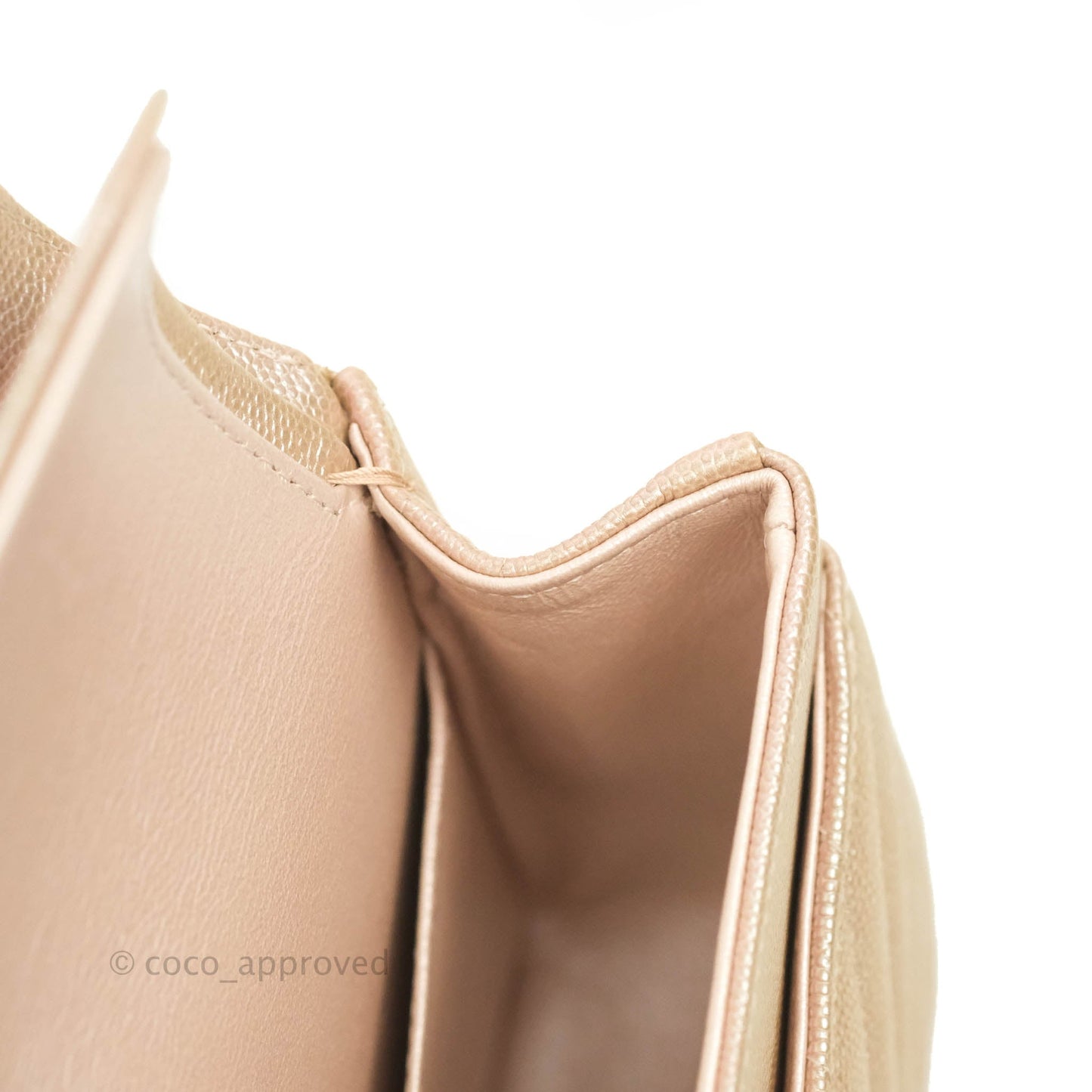 Chanel Classic M/L Medium Double Flap Iridescent Rose Gold Pink Caviar Silver Hardware 17B