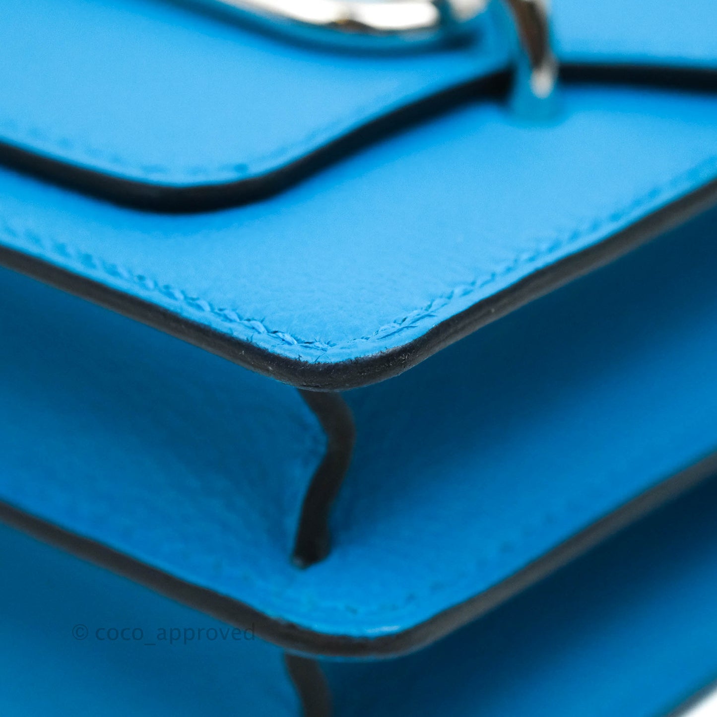 Hermès Roulis Mini 18 Bleu Frida Evercolor Palladium Hardware