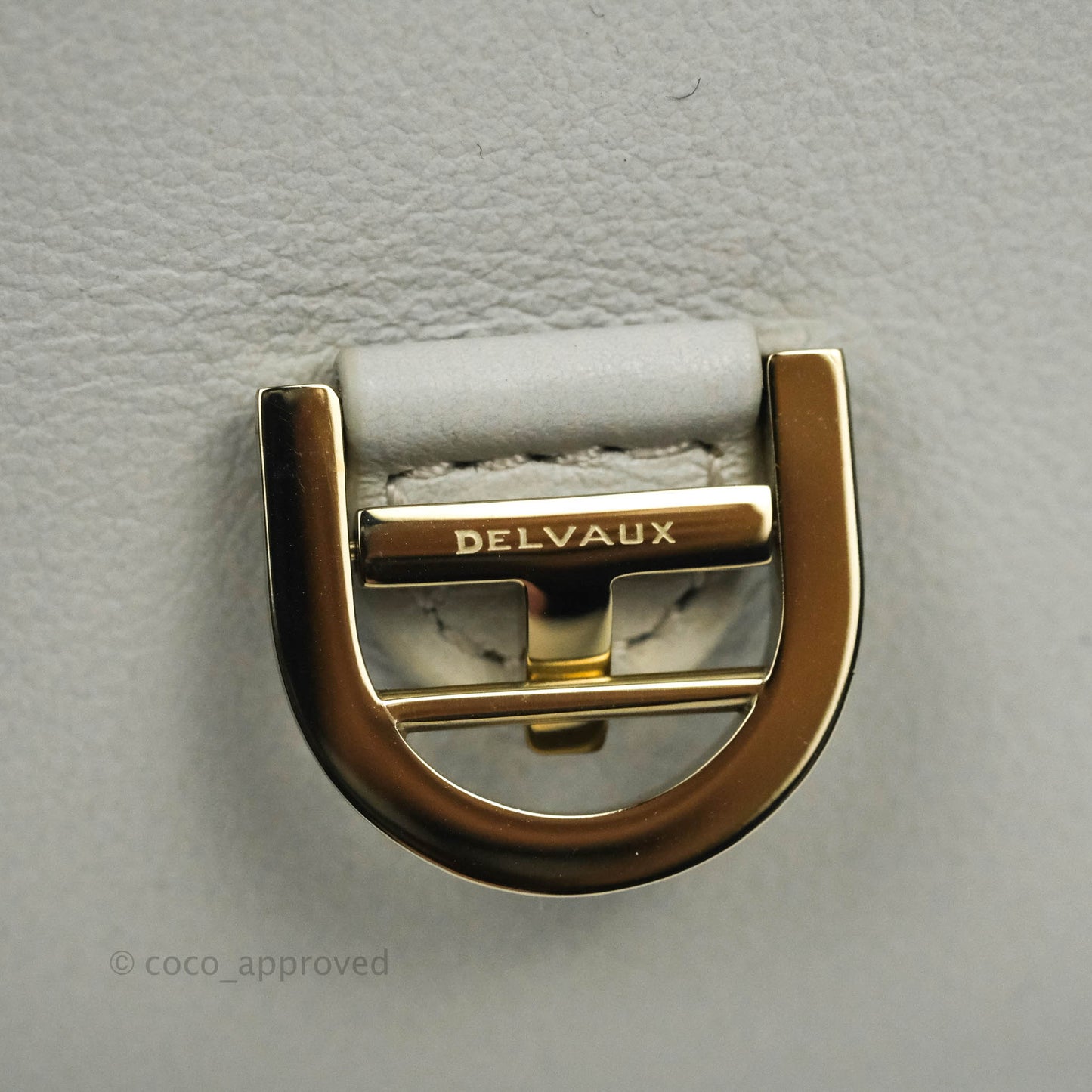 Delvaux Mini Brillant Bag Charm Light Grey Calfskin