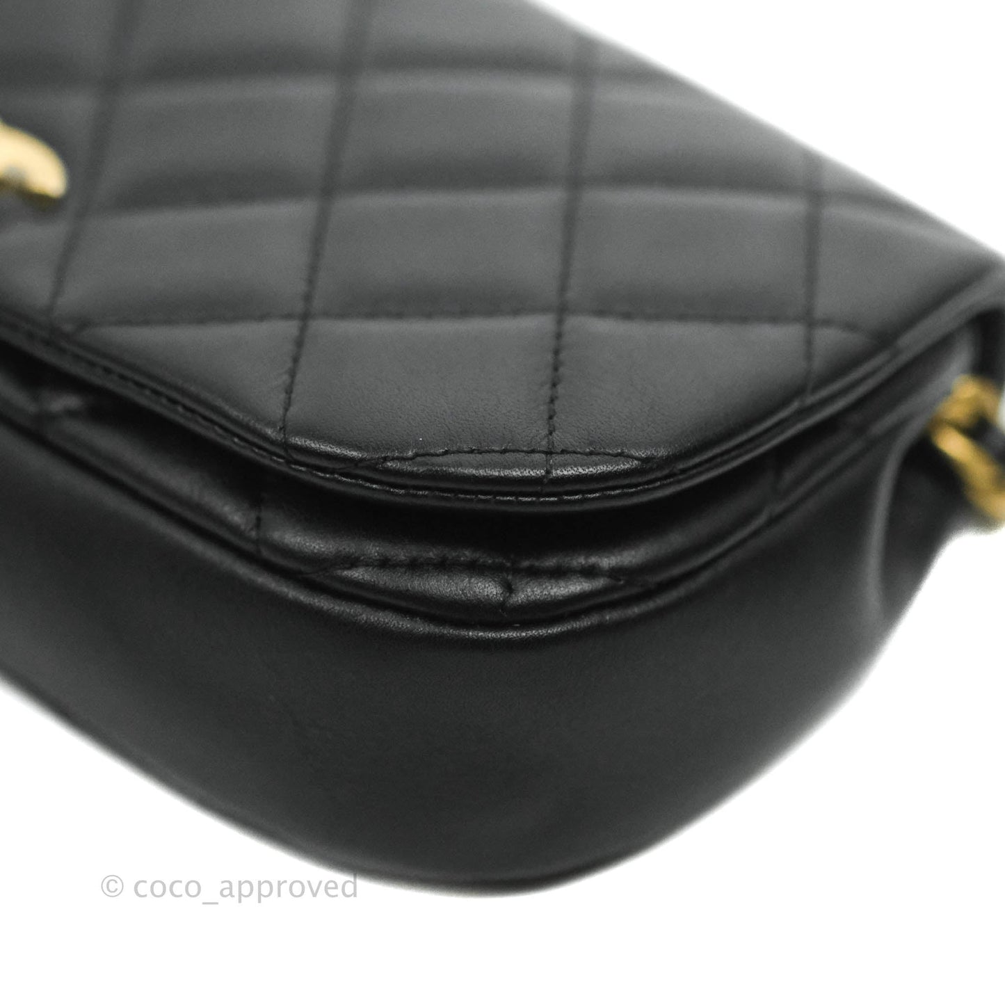 Chanel Clutch with Chain Black Calfskin Aged Gold Hardware