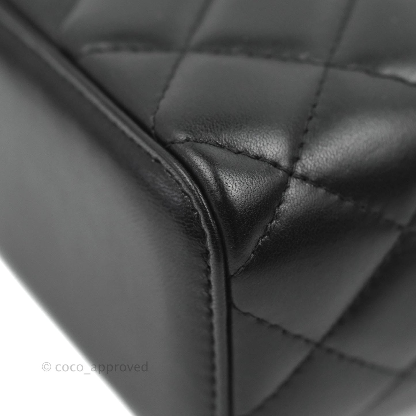 Chanel Classic Mini Pearl Crush Vanity With Chain Black Lambskin Aged Gold Hardware