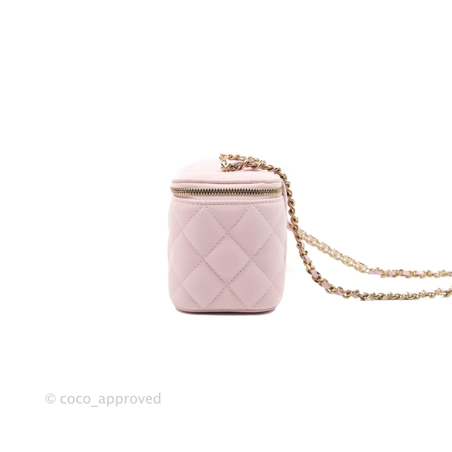 Chanel Vanity with Chain Light Pink Caviar Gold Hardware