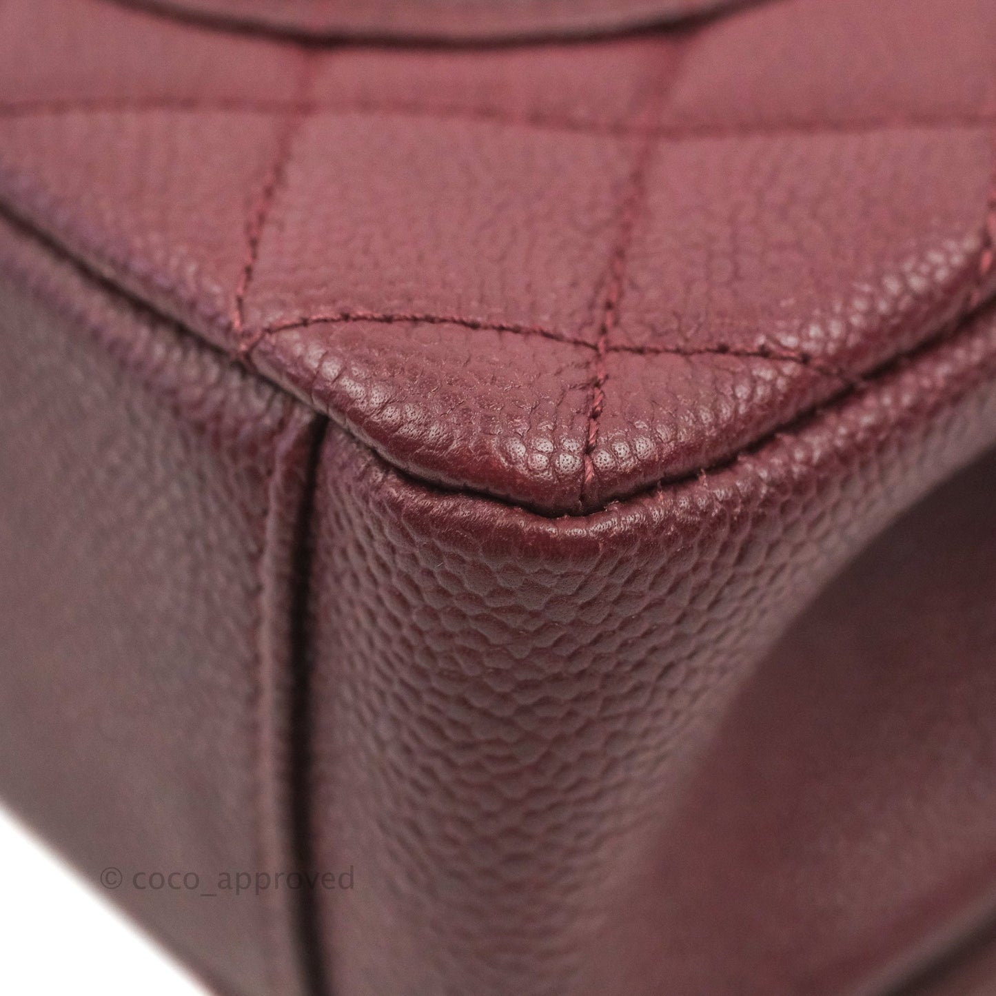 Chanel Quilted Medium CC Filigree Flap Burgundy Black Caviar