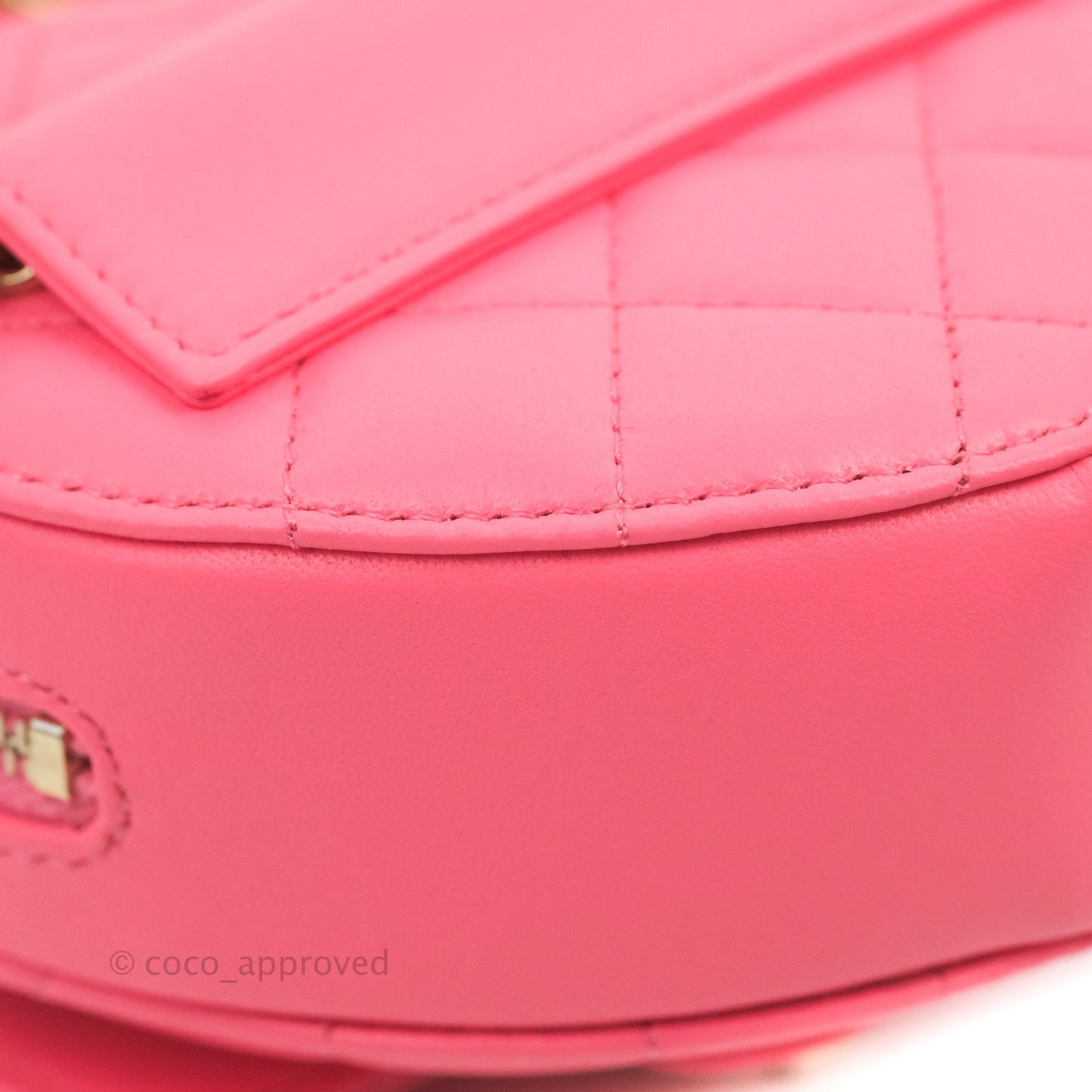 Chanel Mini Heart Belt Bag Pink Lambskin Gold Hardware 22S