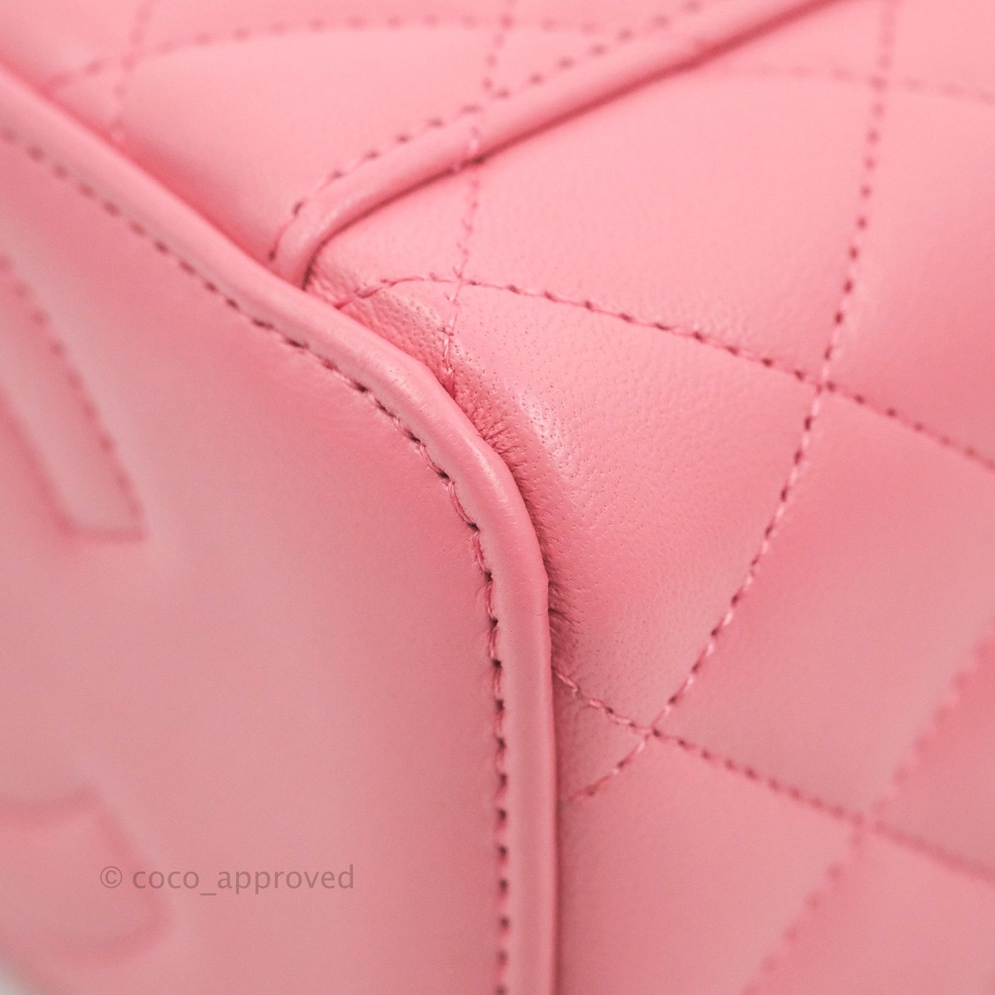 Chanel Vanity Rectangular Top Handle Pink Lambskin Gold Hardware