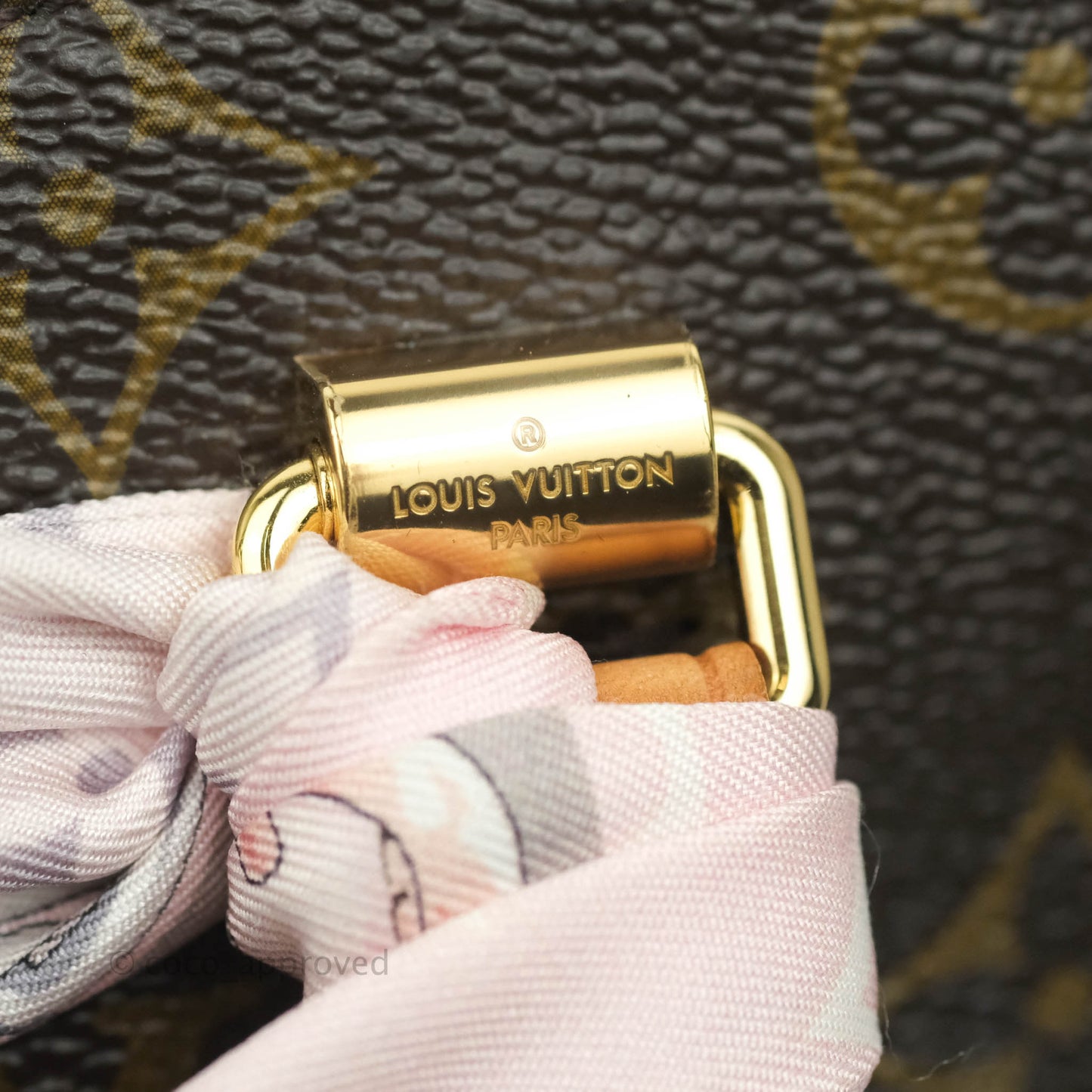 LV Pallas BB Pink Monogram Canvas Shoulder Bag With Twilly