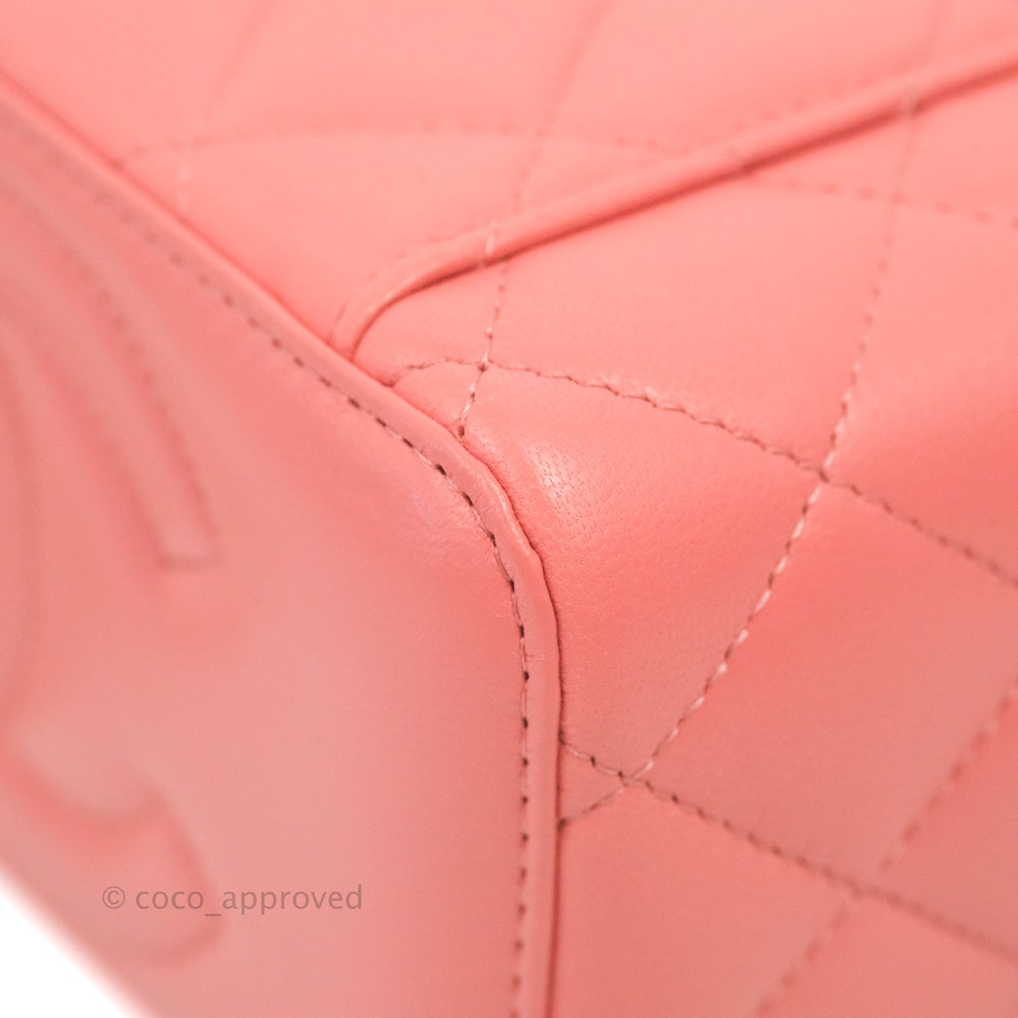 Chanel Vanity Rectangular Top Handle Pink Lambskin Gold Hardware