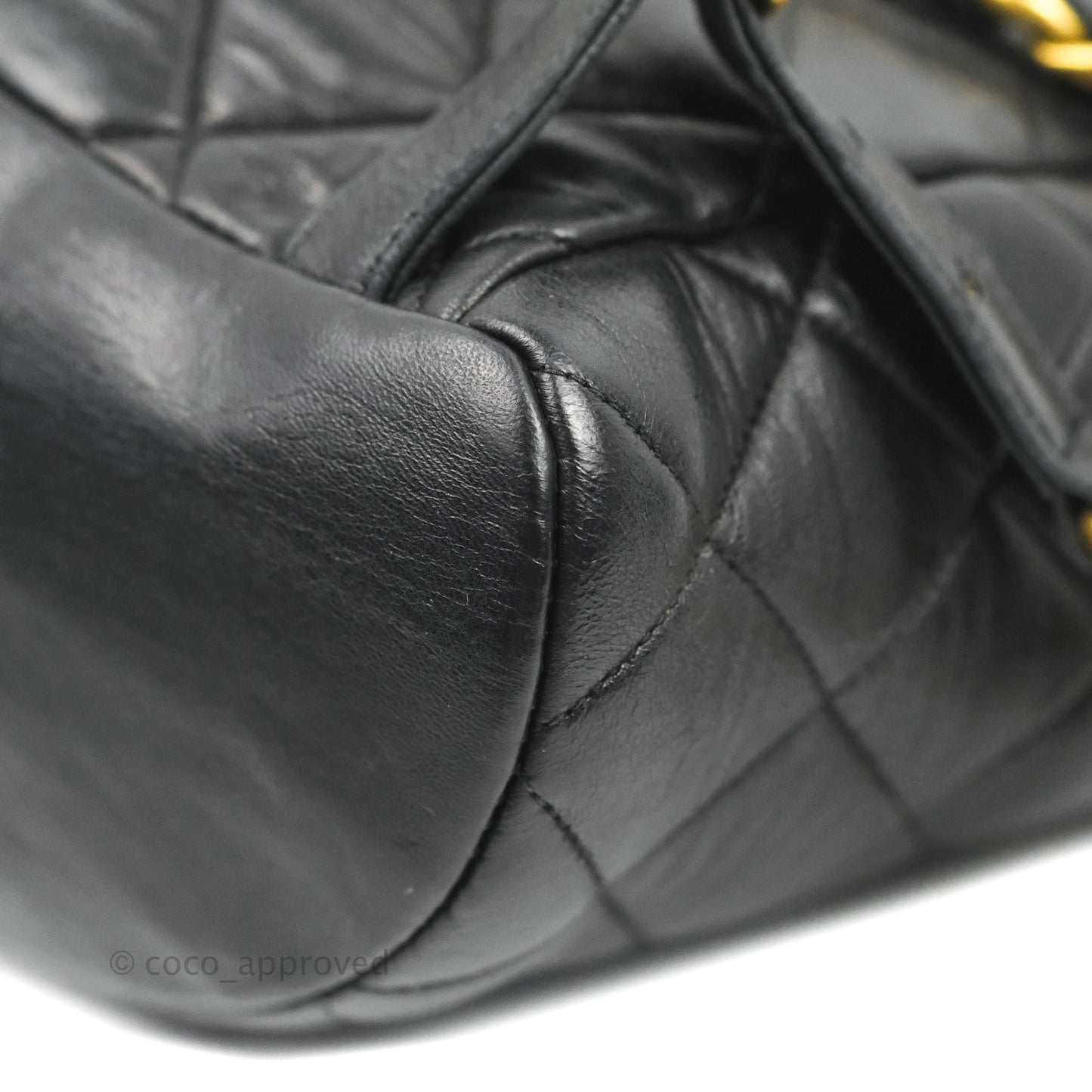 Chanel Vintage CC Duma Backpack Black Lambskin 24K Gold Hardware