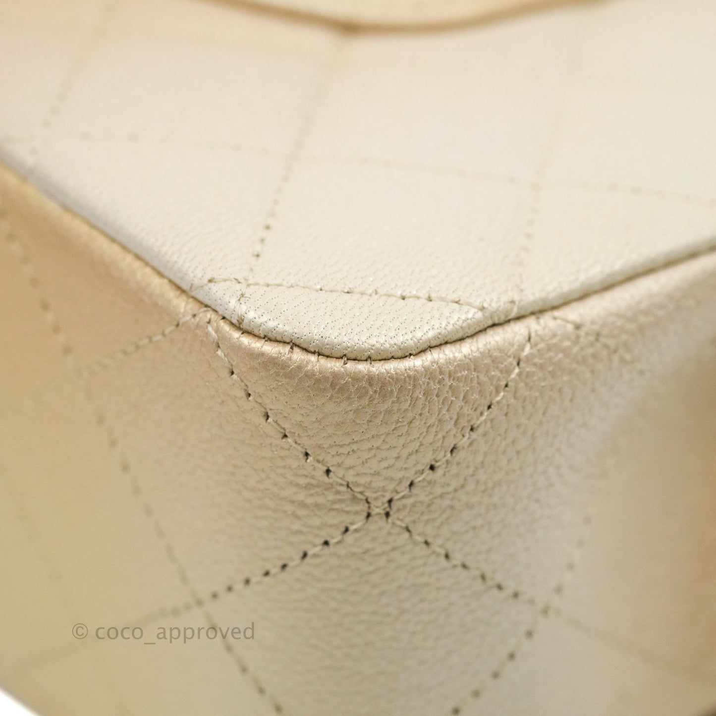 Chanel Classic Quilted M/L Medium Flap Ombre Metallic Goatskin Aged Gold Hardware