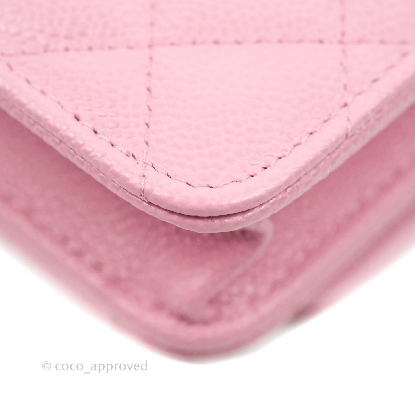 Chanel Top Handle Wallet On Chain WOC Pink Caviar Gold Hardware 22S