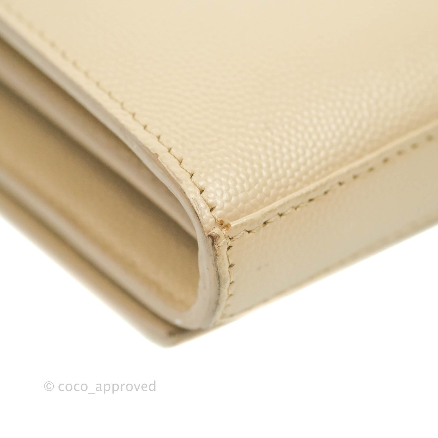 Saint Laurent Classic Beige Grained Leather Gold Hardware