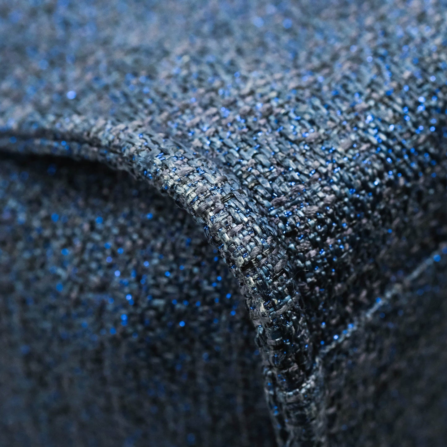 Chanel Large Deauville Navy Blue Glitter Canvas Gold Hardware