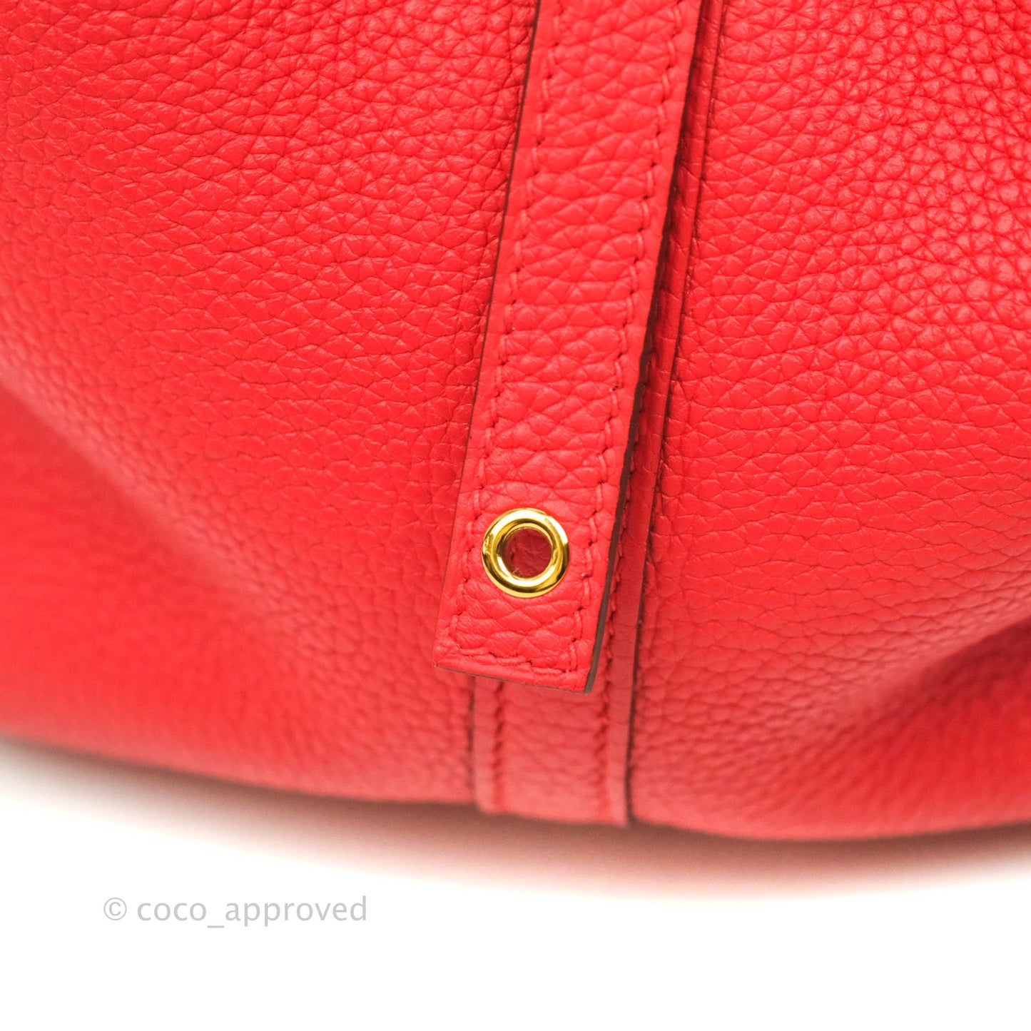 Hermès Picotin 22 Clemence Rouge de Coeur Gold Hardware