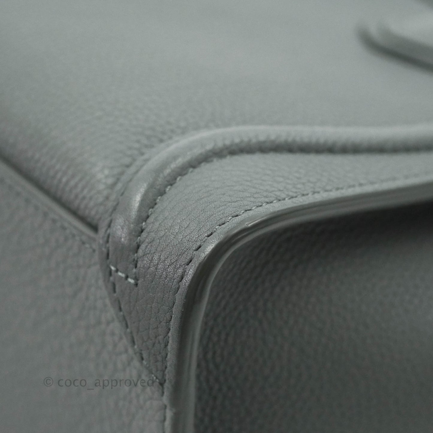 Celine Nano Luggage Grey Drummed Calfskin