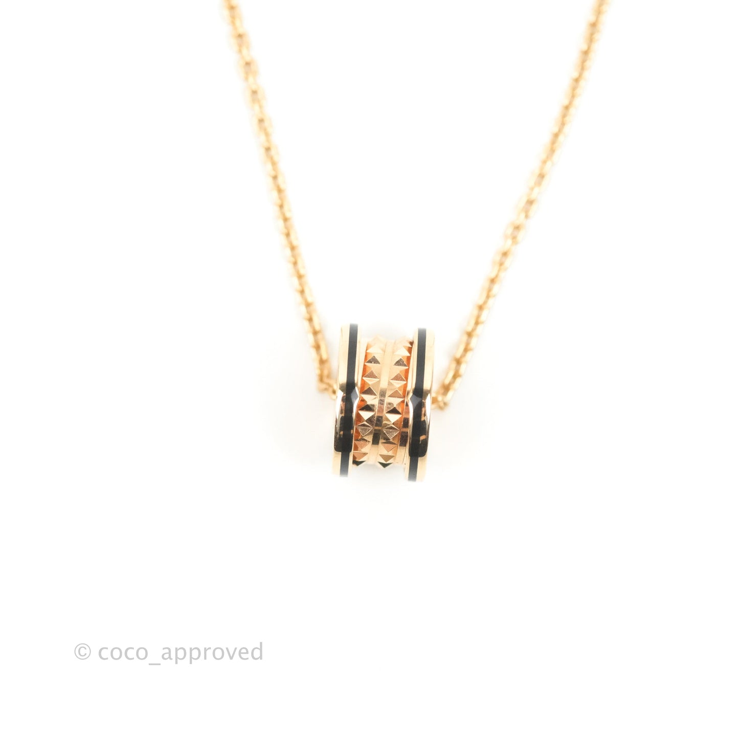Bvlgari Zero1 Necklace Black Ceramic 18K Rose Gold