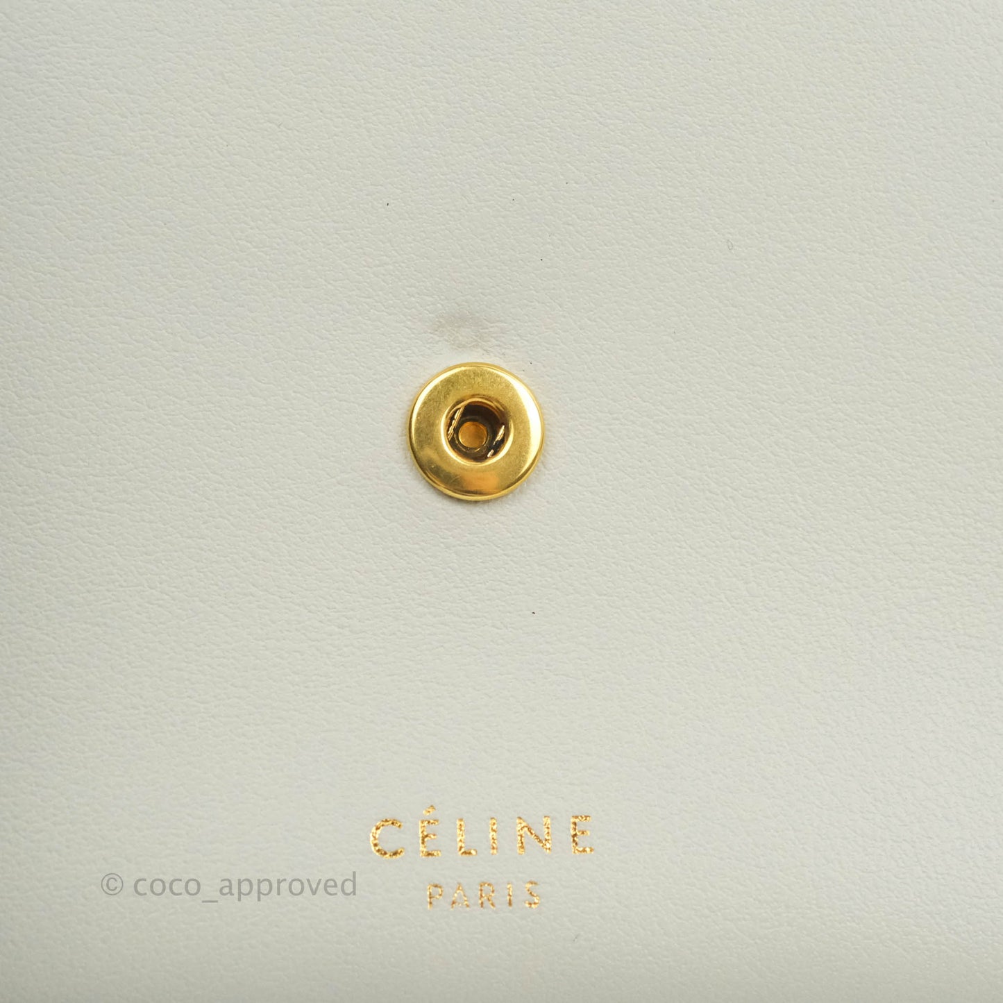 Celine Multi Key Ring Coin Card Case Light Grey Calfskin