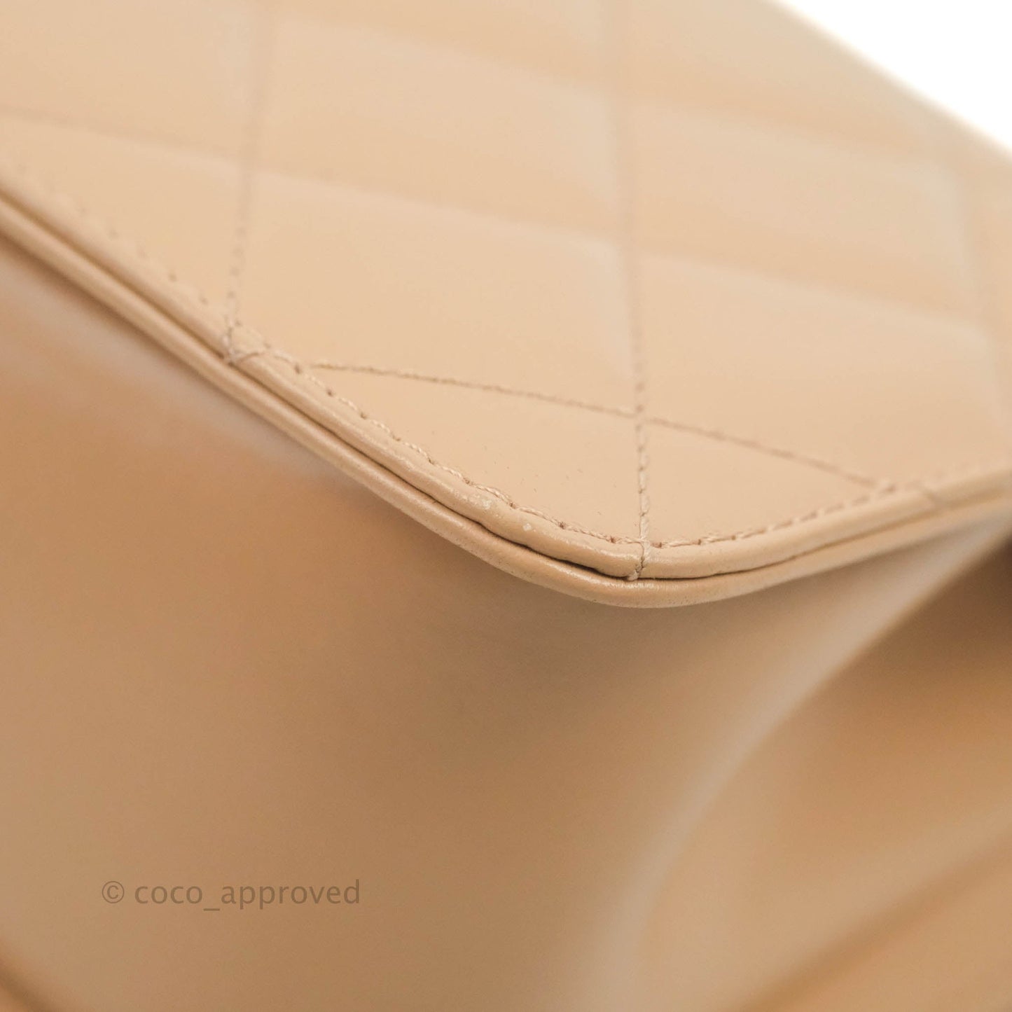 Chanel Quilted Perfect Fit Adjustable Beige Calfskin Gold Hardware 21A