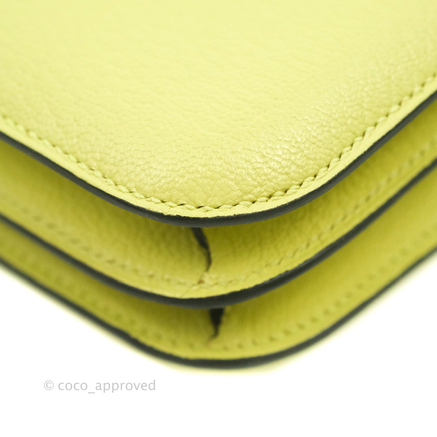 Hermès Constance Mini 18cm R9 Jaune Bourgeon Chevre Mysore Palladium Hardware