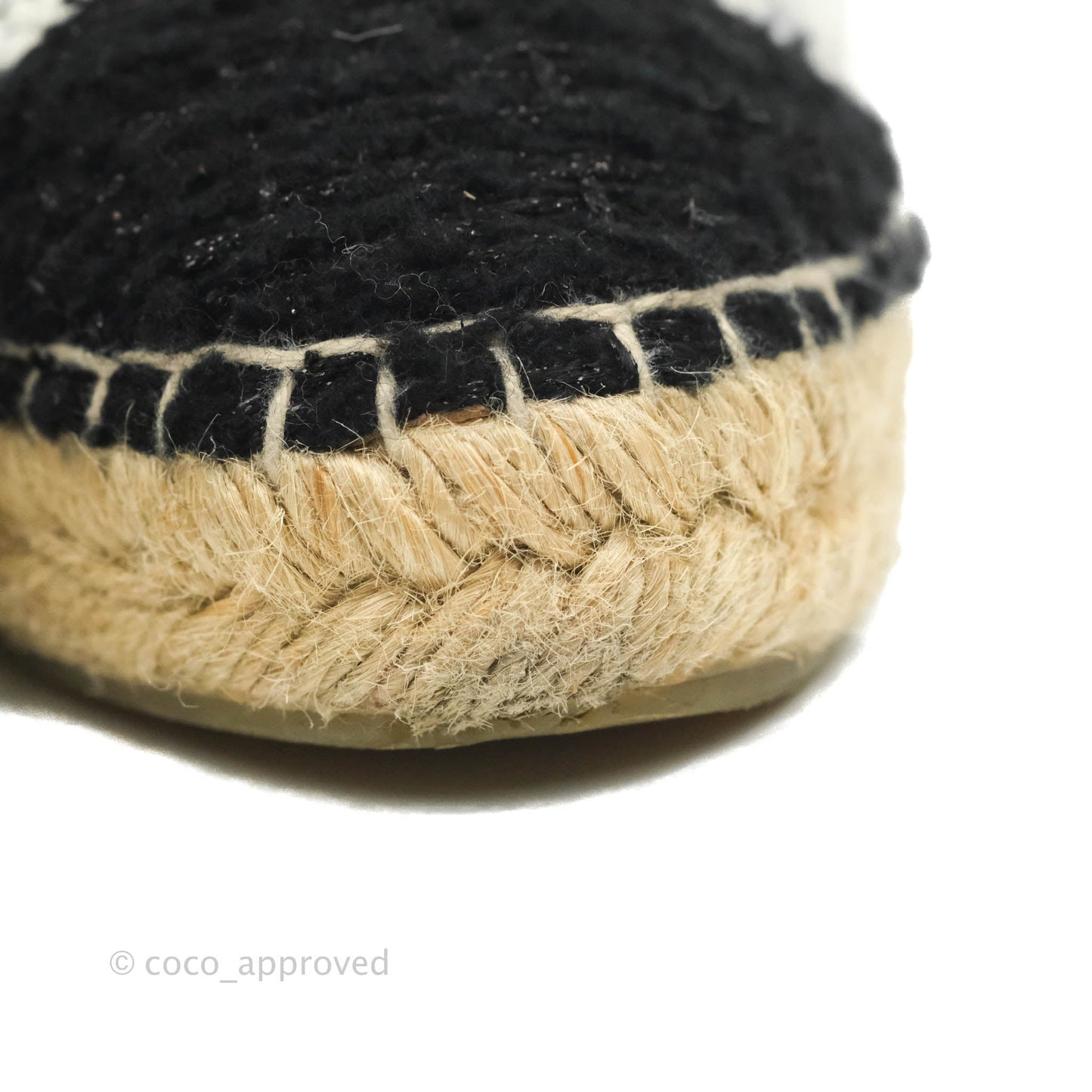 Chanel CC Espadrilles Tweed Black White Size 36