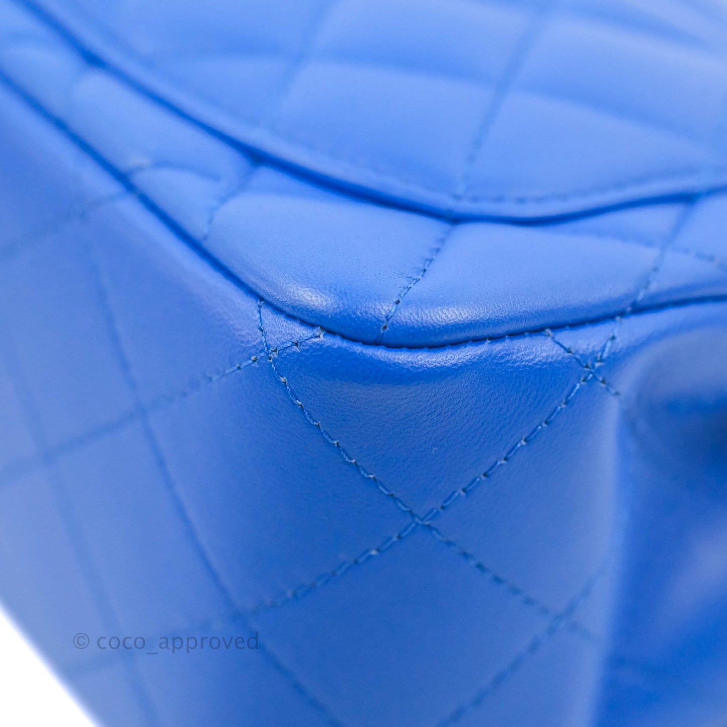 Chanel Mini Square Blue Lambskin Gold Hardware