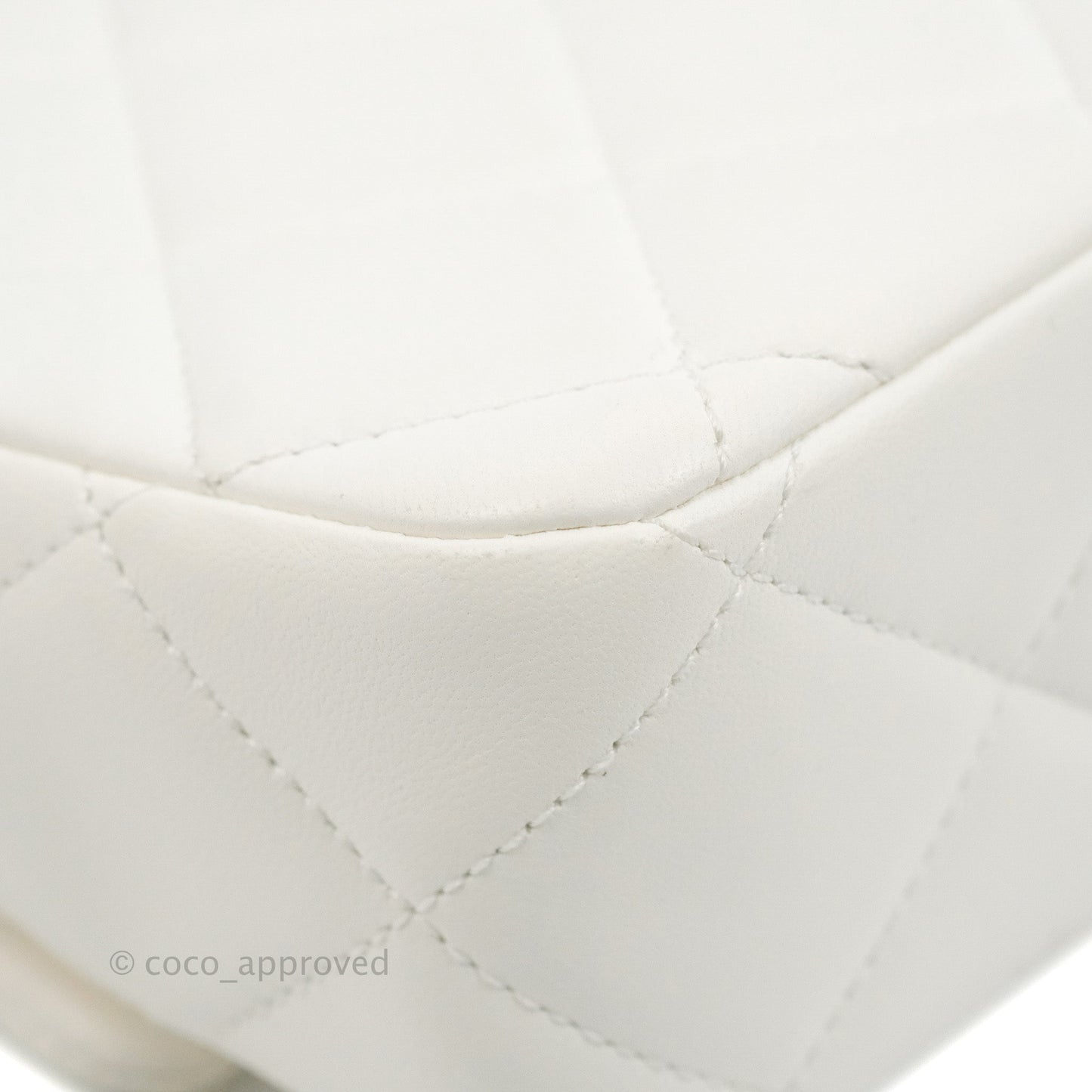 Chanel Quilted My Perfect Mini With Pearl White Lambskin Aged Gold Hardware