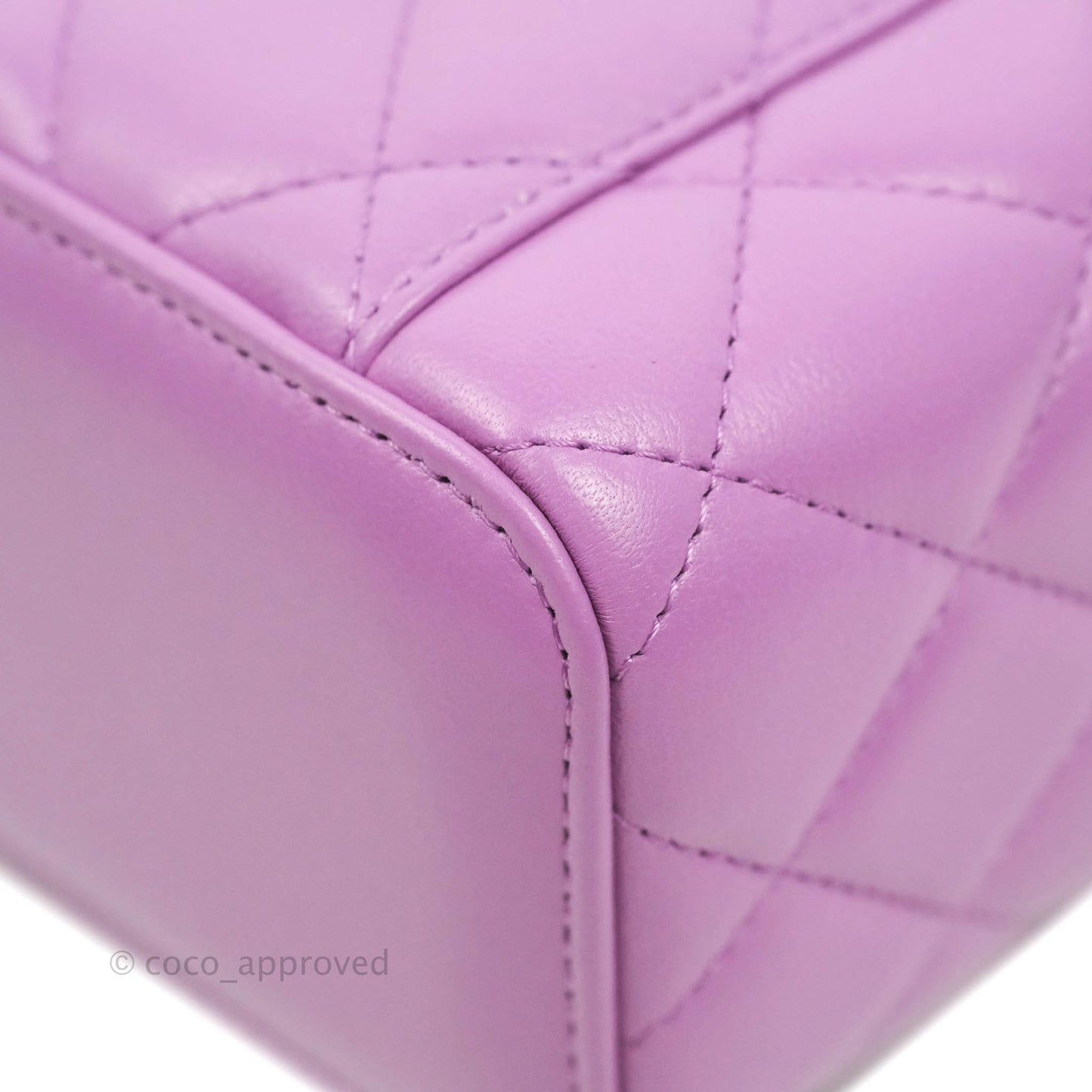 Chanel Classic Mini Pearl Crush Vanity With Chain Purple Lambskin Aged Gold Hardware
