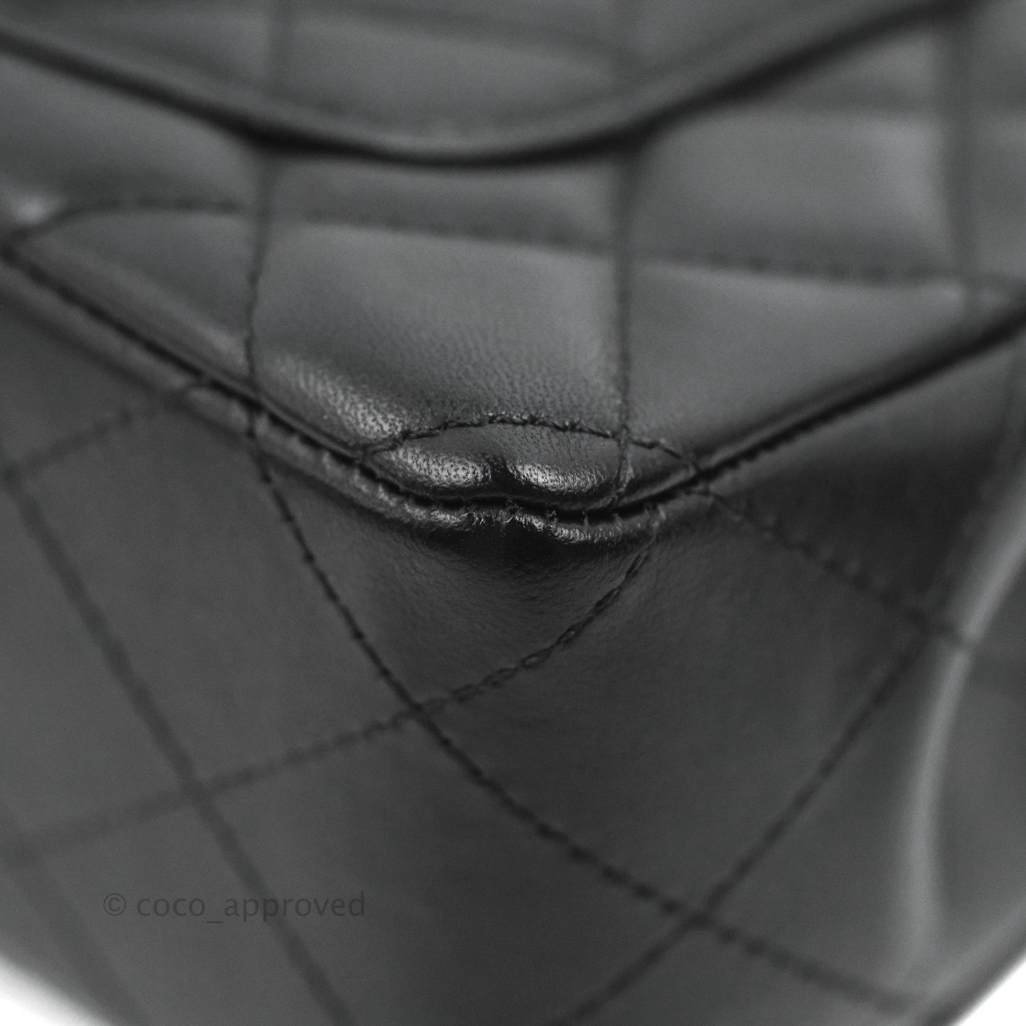 Chanel Quilted Mini Rectangular Flap Black Lambskin Light Gold Hardware