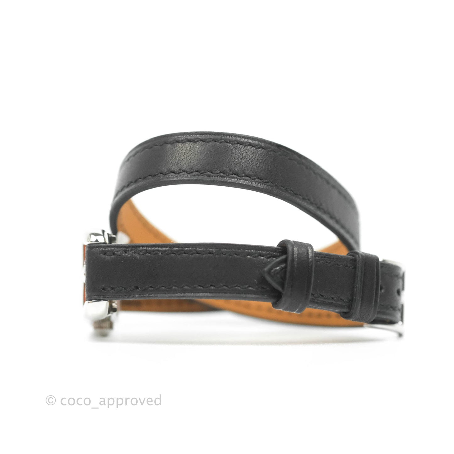 Hermès Cape Cod Nantucket Black Leather Strap Steel Watch Special Order