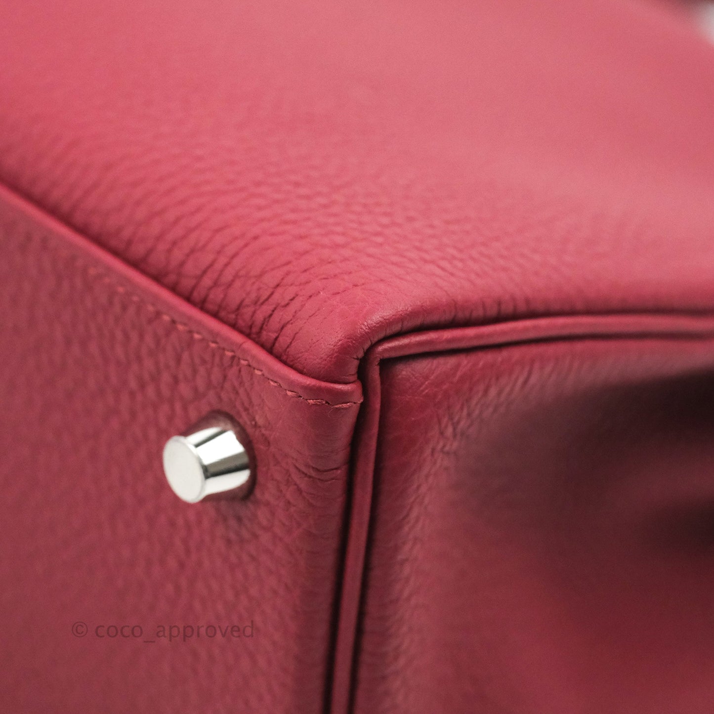 DM/email us to purchase - Hermes Kelly Retourne 25 Togo Rouge Grenat K1 Palladium Hardware