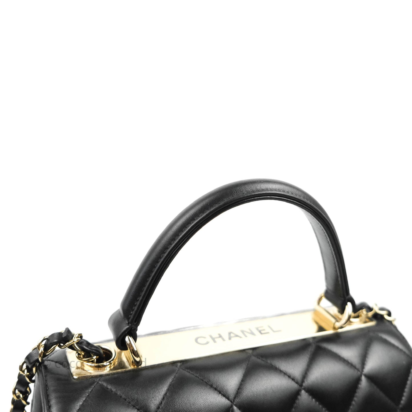Chanel Small Trendy CC Black Lambskin Gold Hardware