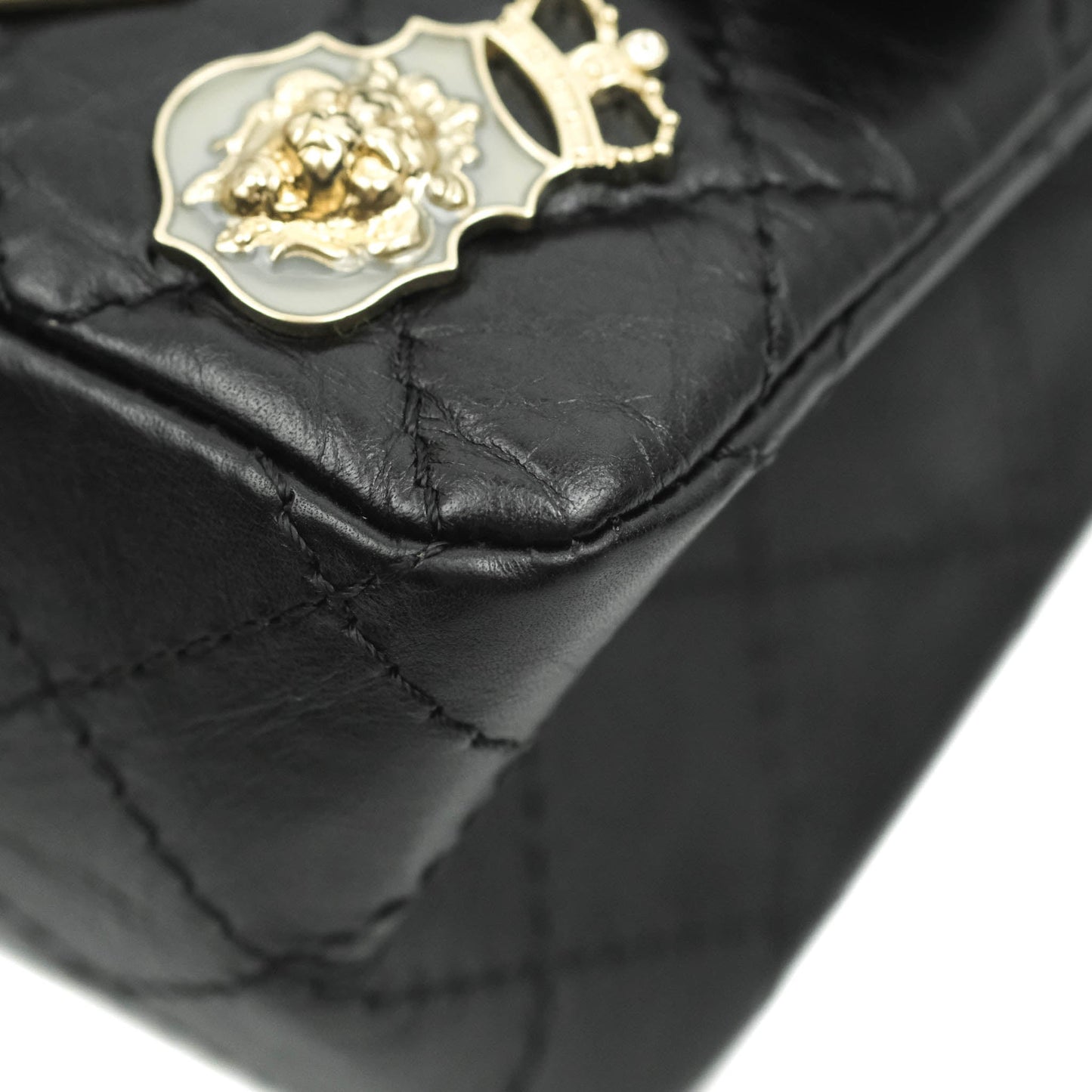 Chanel 2.55 Reissue Lucky Charms 225 Flap Black Crumpled Calfskin Ruthenium Hardware