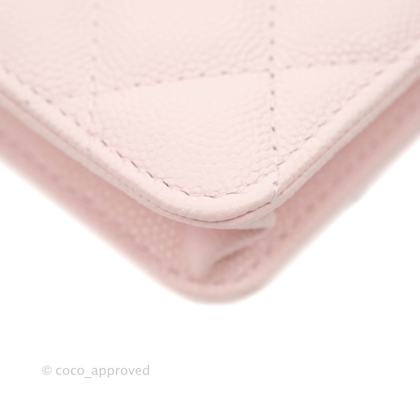 Chanel Mini Wallet With Chain Light Pink Caviar Gold Hardware