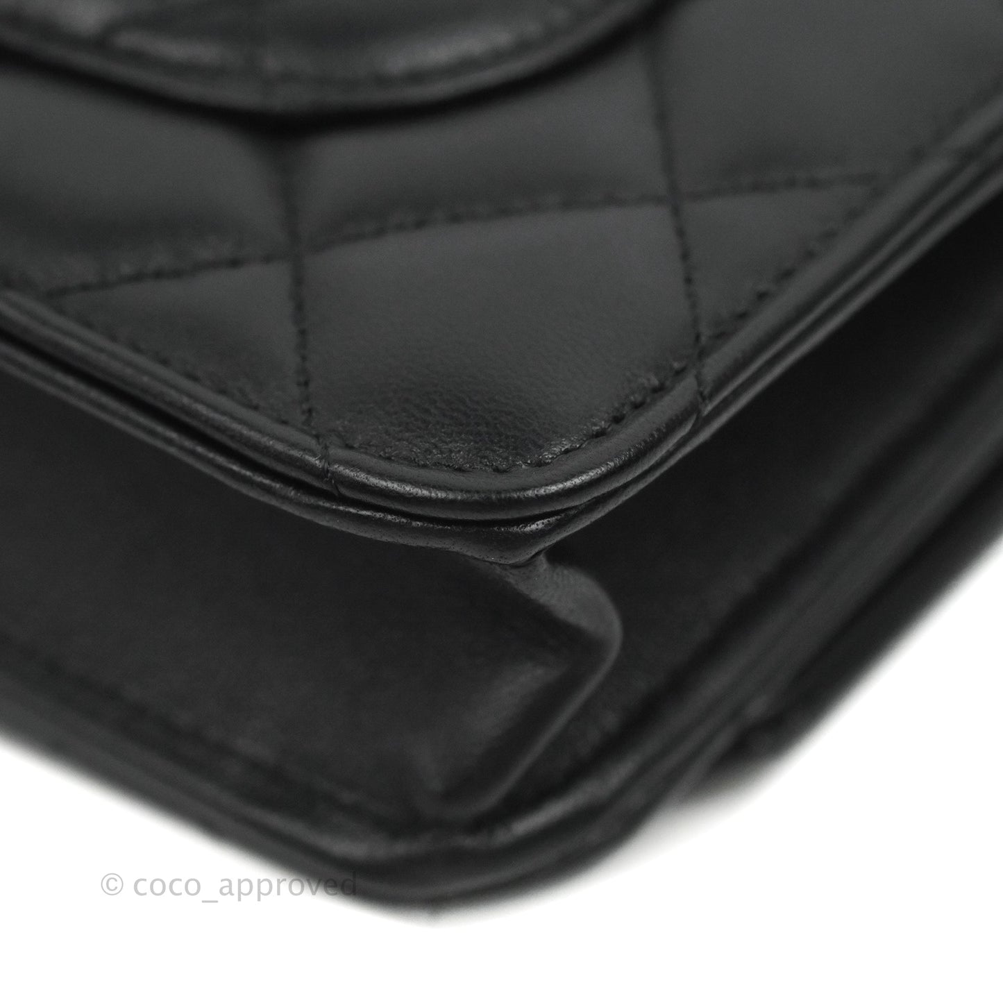 Chanel Quilted Classic Wallet on Chain WOC Black Lambskin Gold Hardware