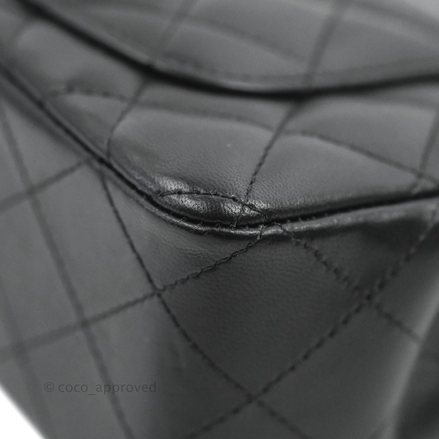 Chanel Quilted Mini Rectangular Flap Black Lambskin Silver Hardware